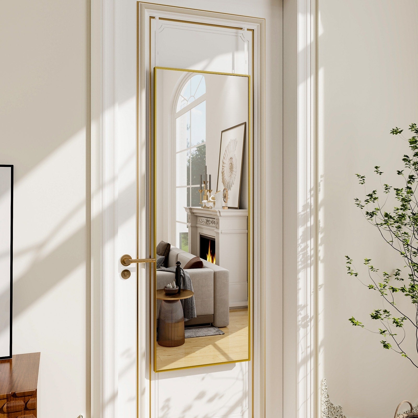 Grand miroir mural sur pied à suspendre