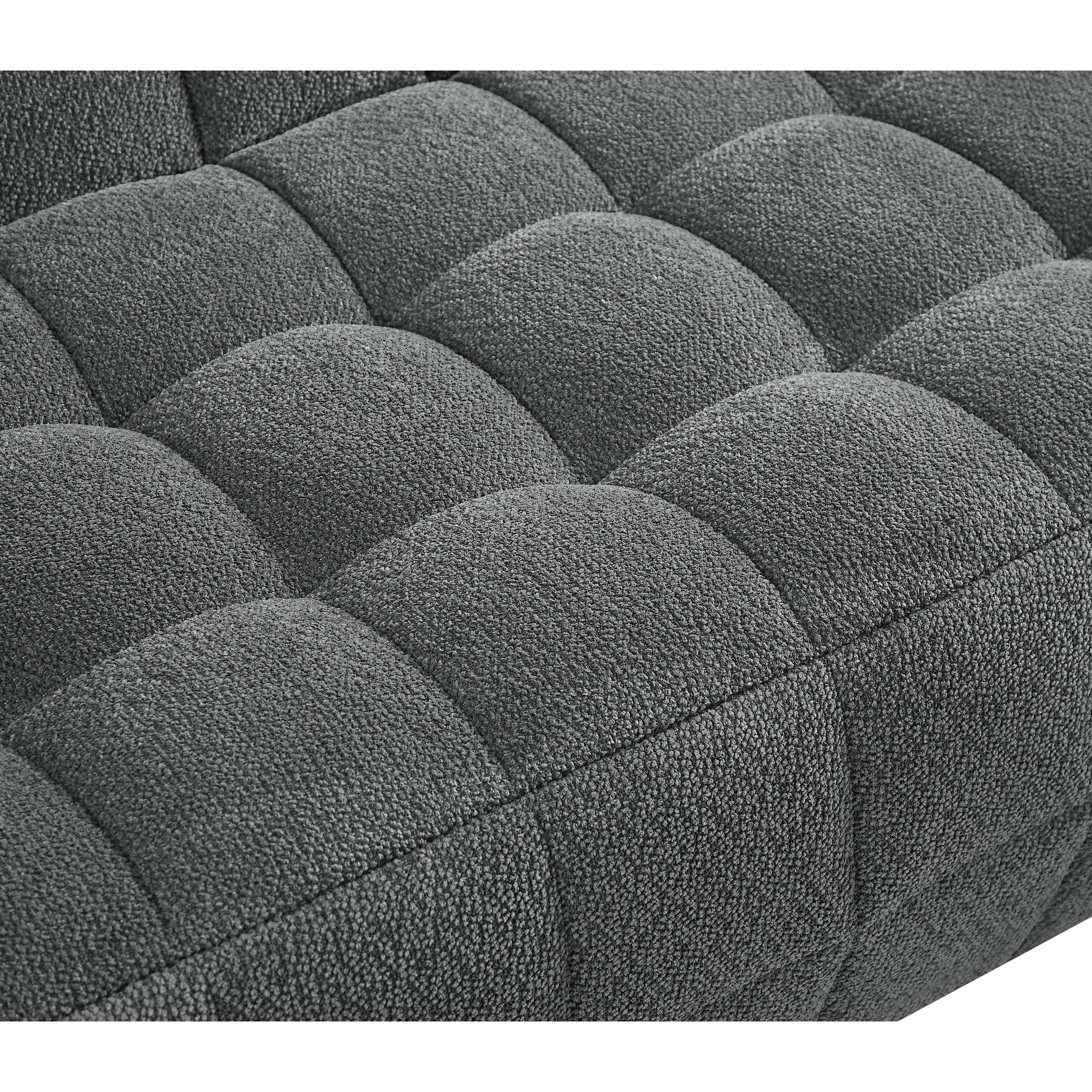 Canapé 2 places Liyasi à compression complète en velours litchi beige, aucun assemblage requis