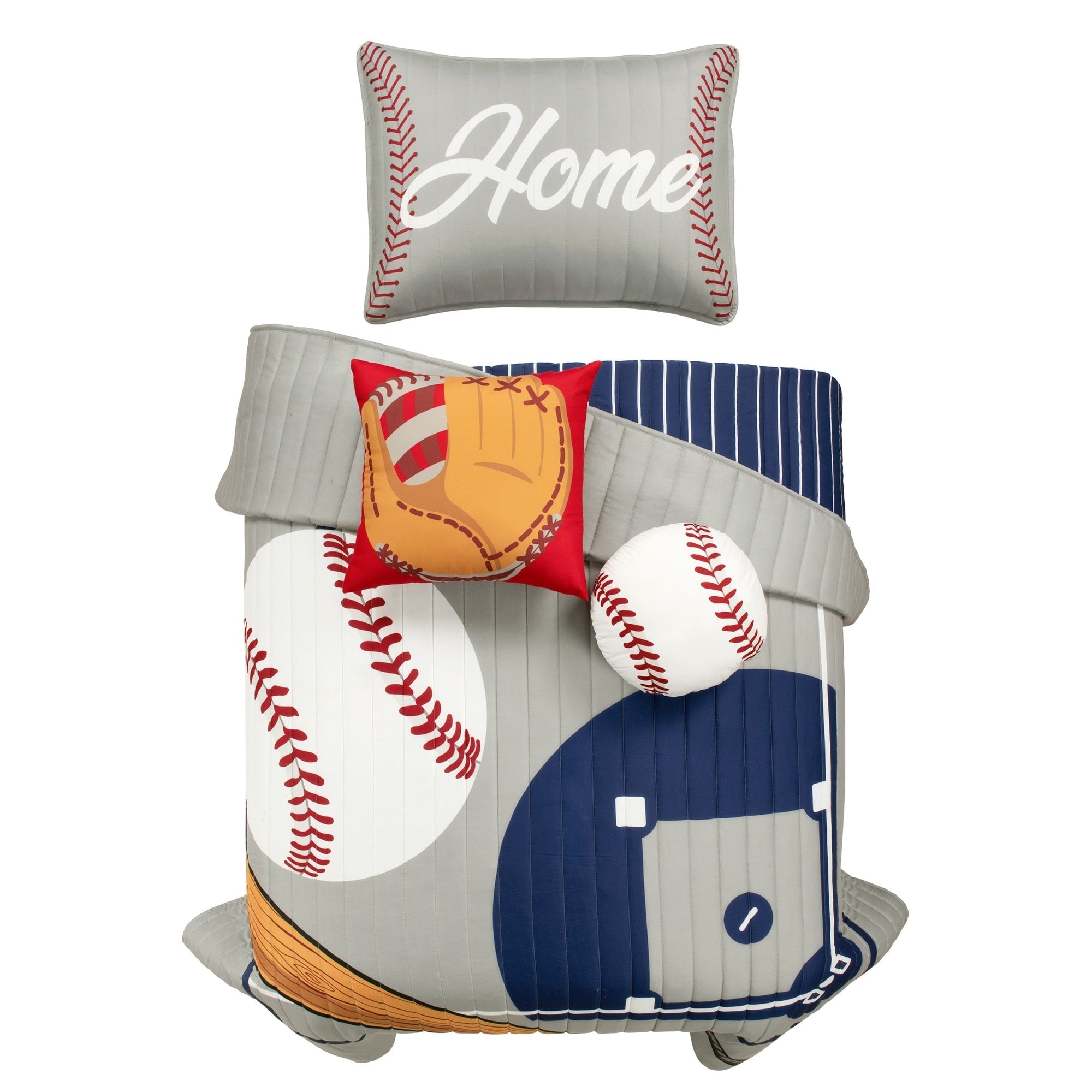 Couette surdimensionnée réversible pour enfants Lush Decor Baseball Game