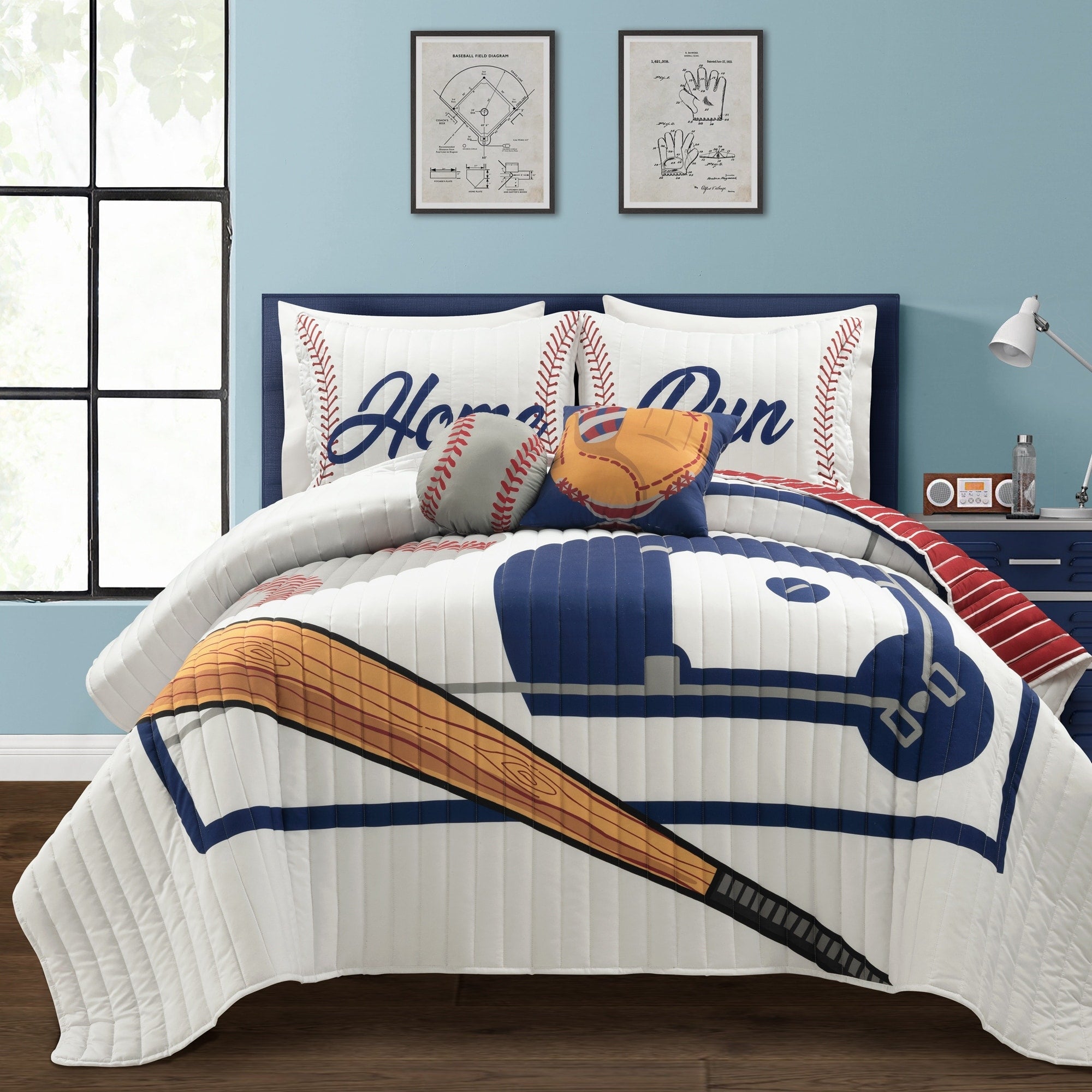 Couette surdimensionnée réversible pour enfants Lush Decor Baseball Game