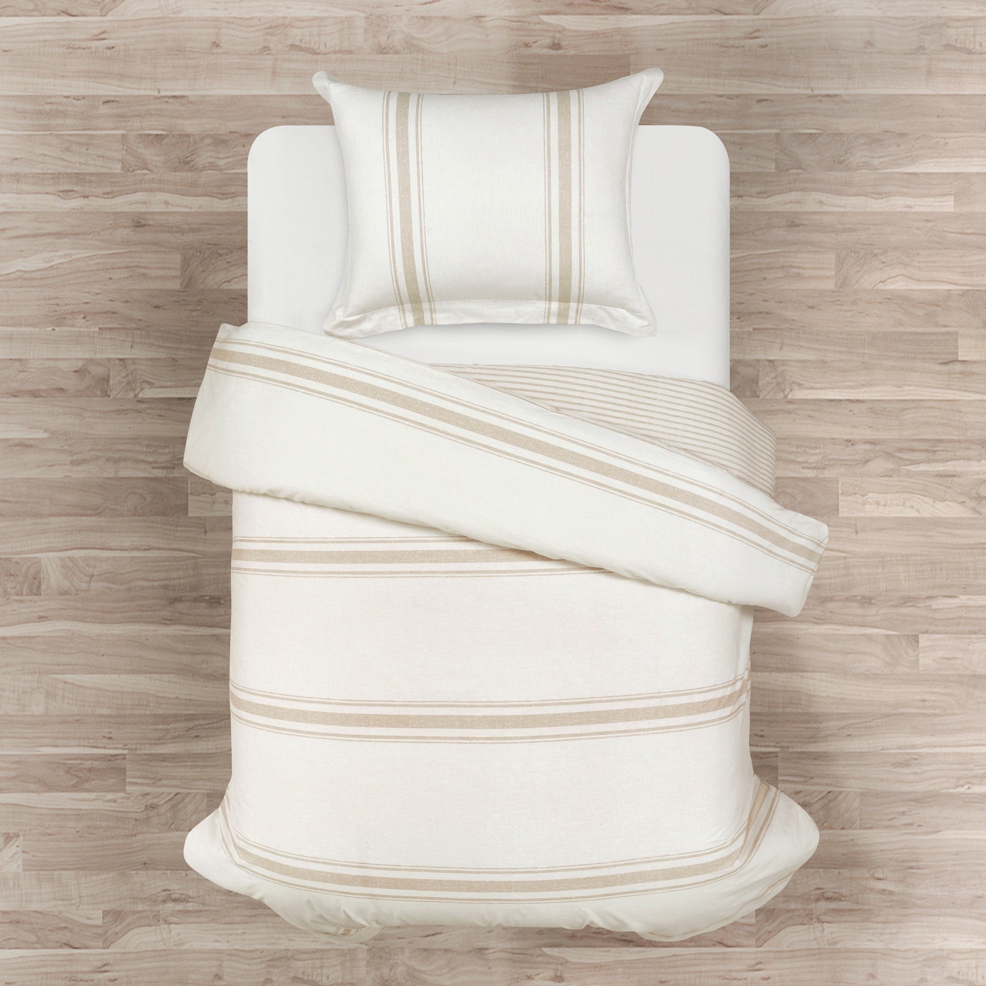 Ensemble housse de couette 3 pièces à rayures style ferme Lush Decor