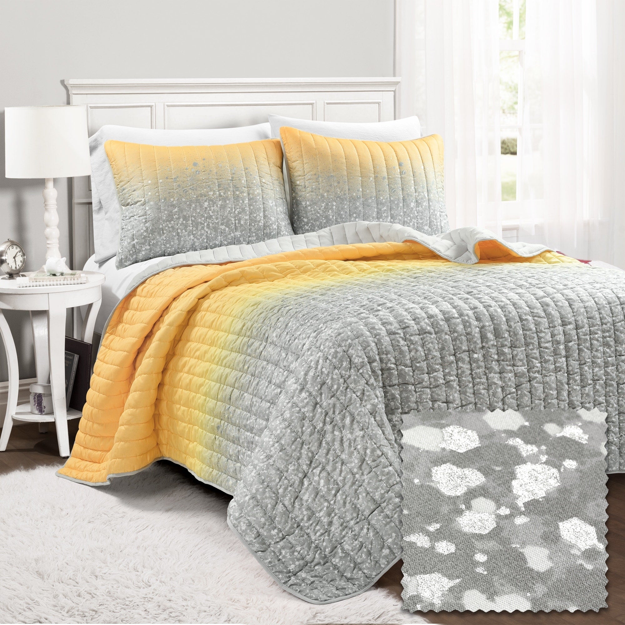 Ensemble de courtepointe à imprimé métallisé pailleté Lush Decor
