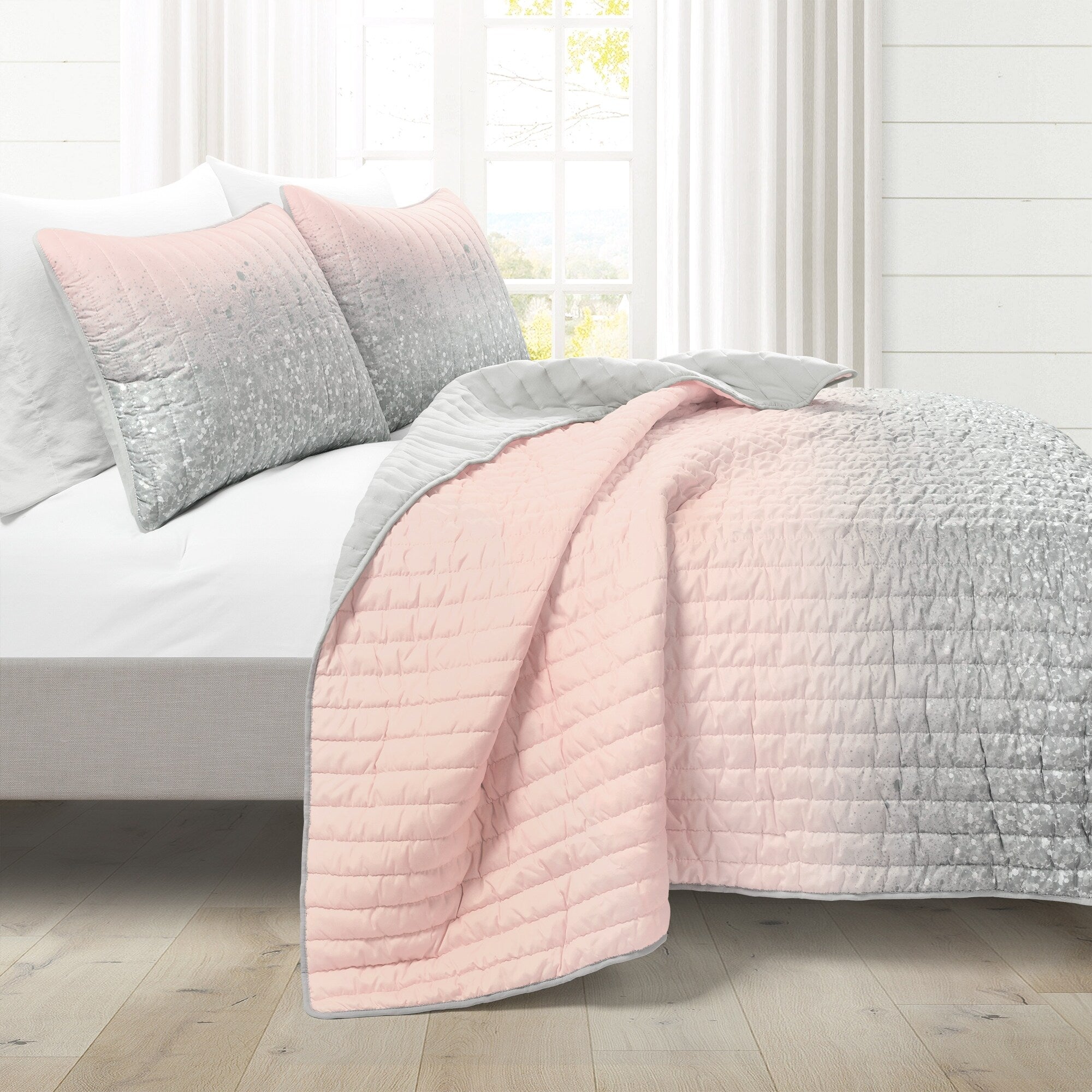 Ensemble de courtepointe à imprimé métallisé pailleté Lush Decor