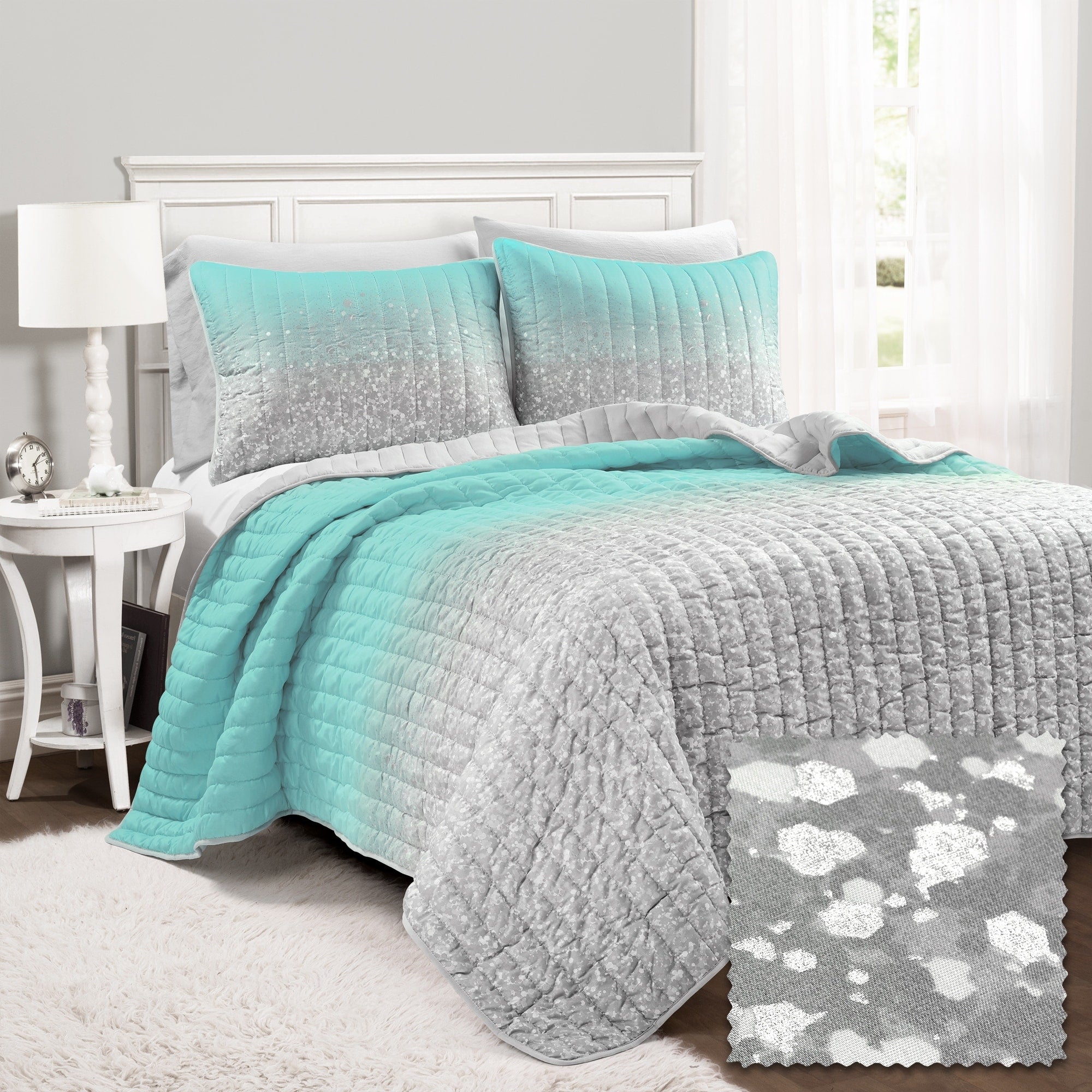 Ensemble de courtepointe à imprimé métallisé pailleté Lush Decor