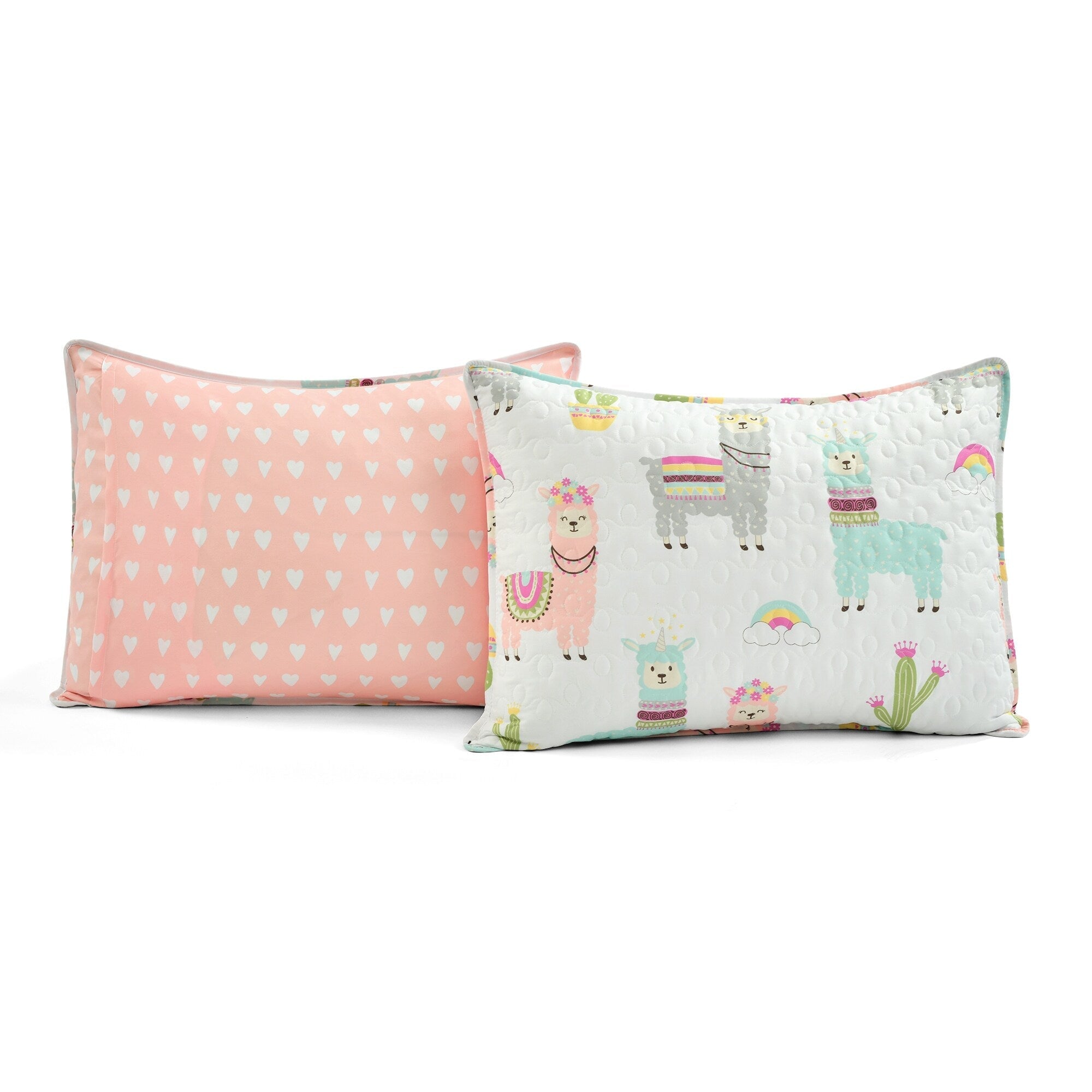 Ensemble de courtepointe réversible à imprimé cactus lama du sud-ouest de Lush Decor