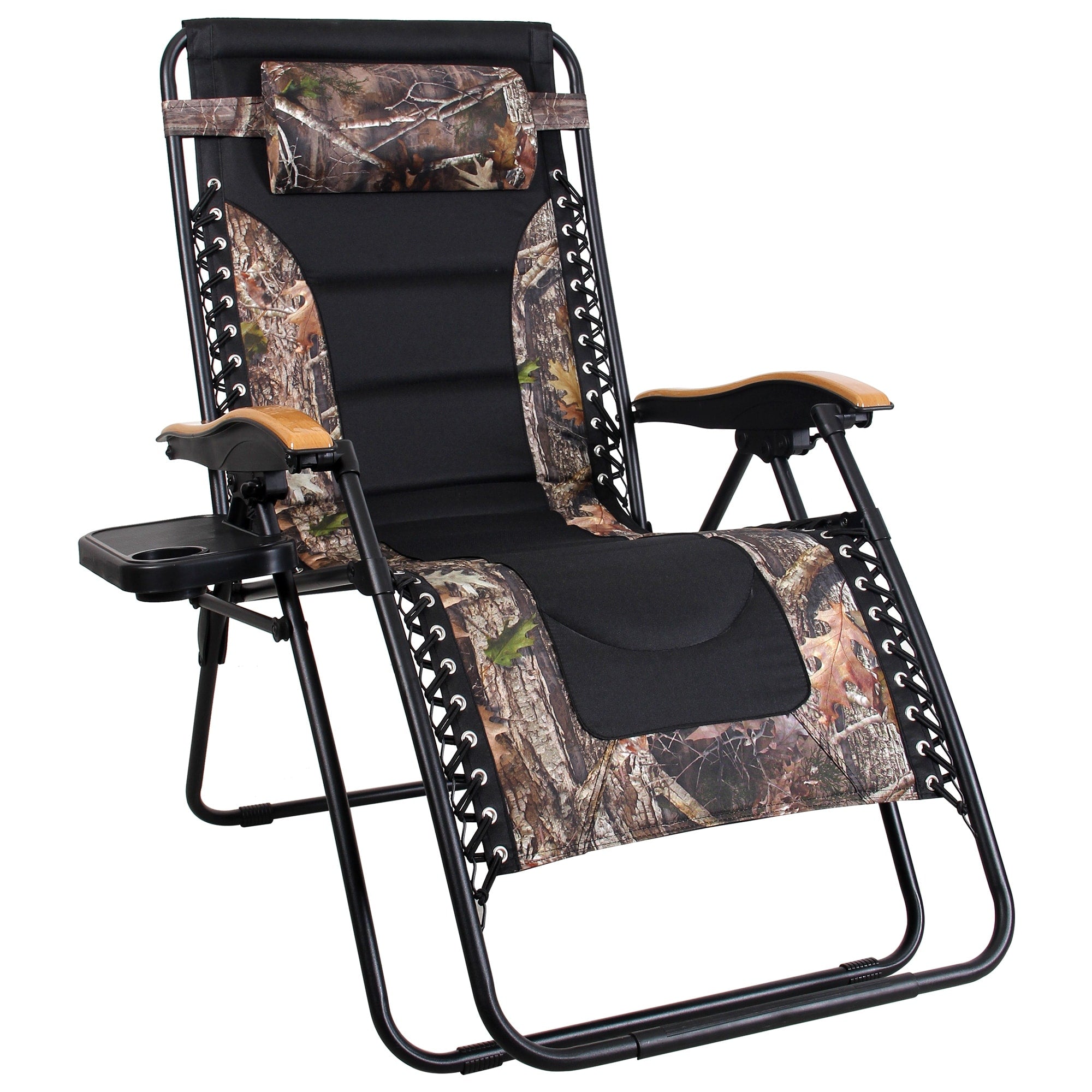 Fauteuil de salon surdimensionné XL rembourré à gravité zéro, accoudoirs larges, inclinable et réglable avec porte-gobelet - N/A