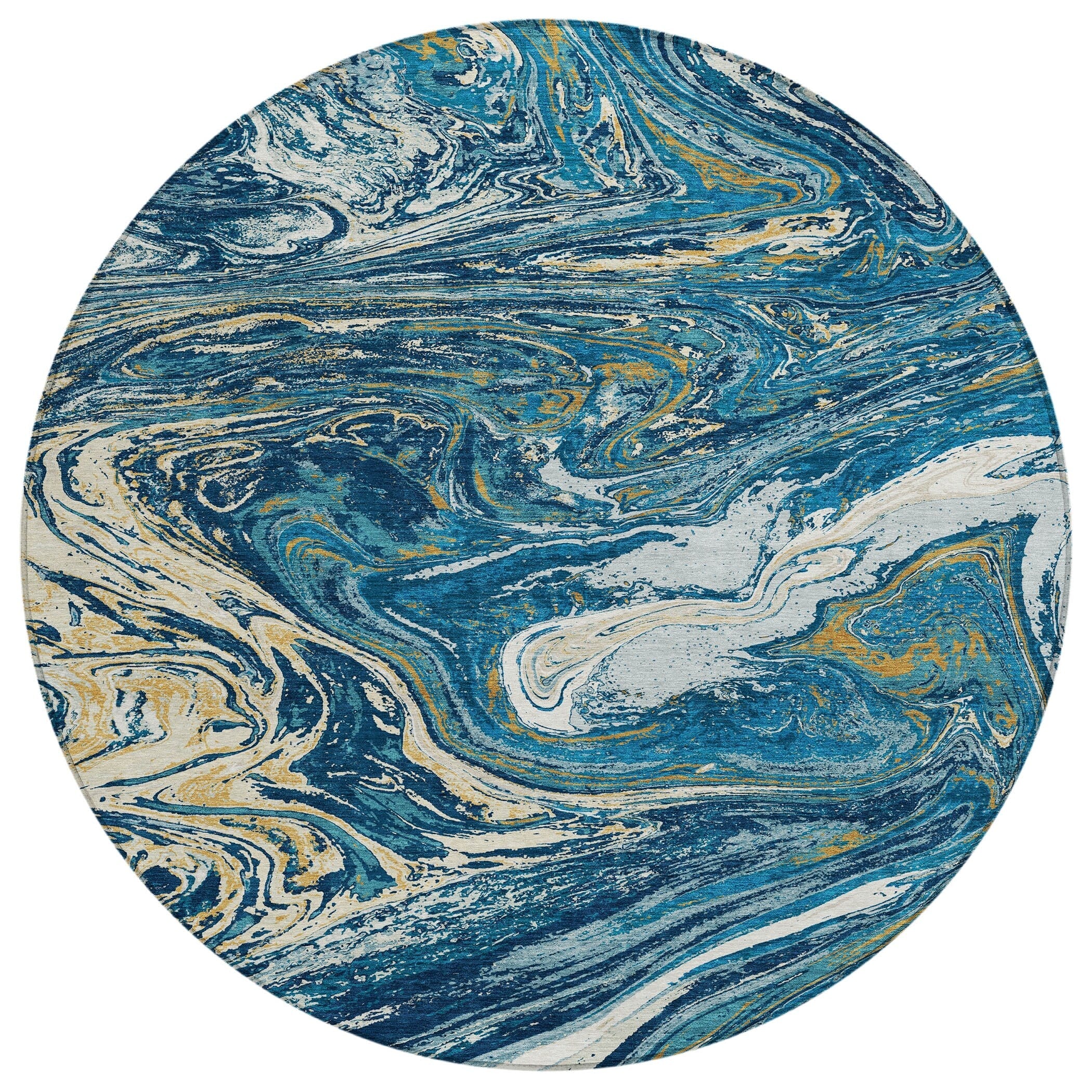 Tapis Chantille abstrait à motifs de coups de pinceau, lavable en machine, pour intérieur et extérieur