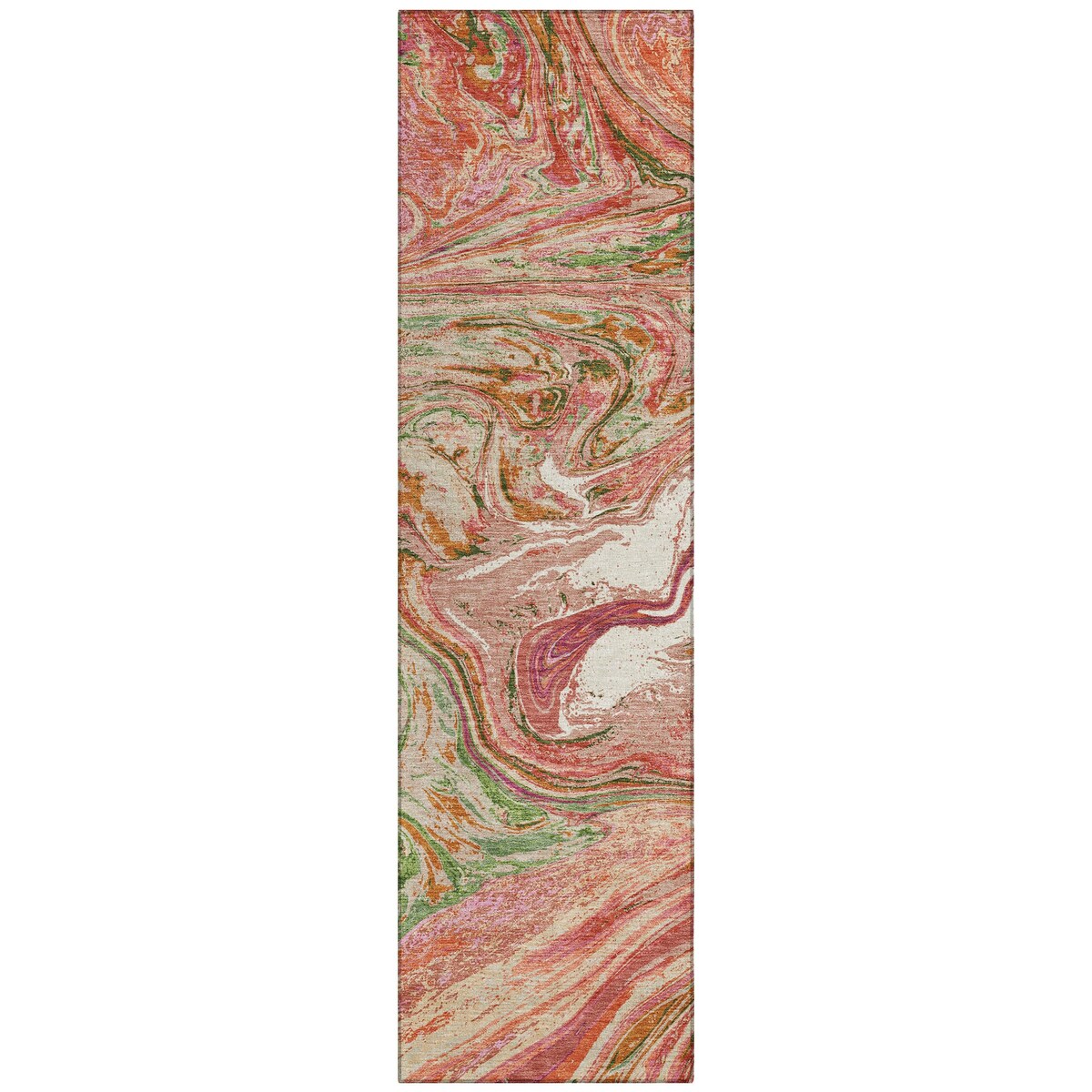 Tapis Chantille abstrait à motifs de coups de pinceau, lavable en machine, pour intérieur et extérieur