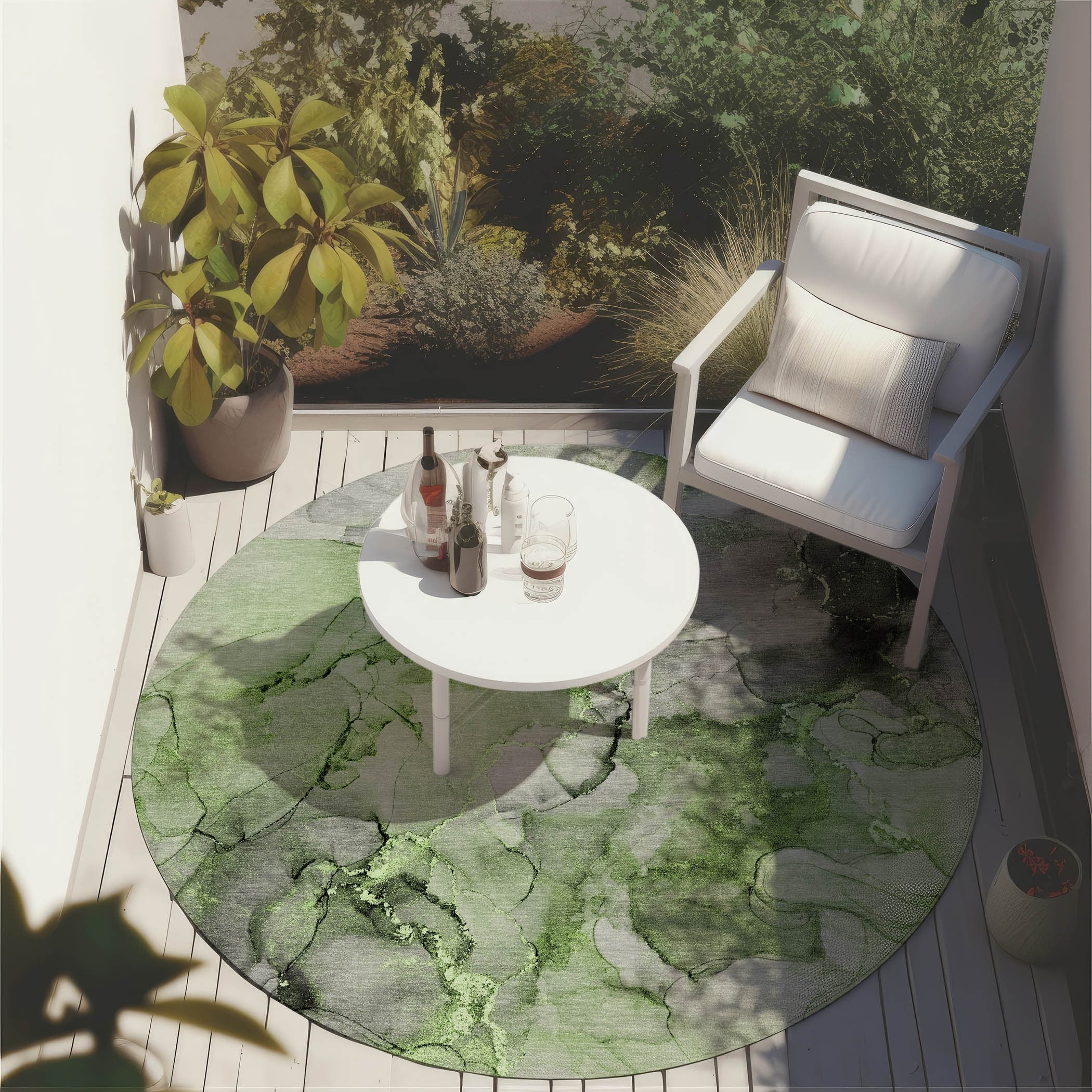 Tapis Chantille abstrait lavable en machine pour intérieur/extérieur