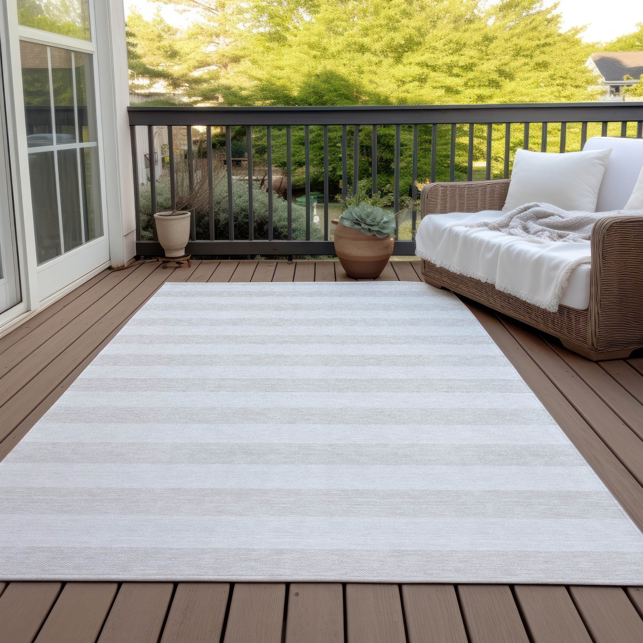 Tapis Chantille à rayures Cabana lavable en machine pour intérieur/extérieur