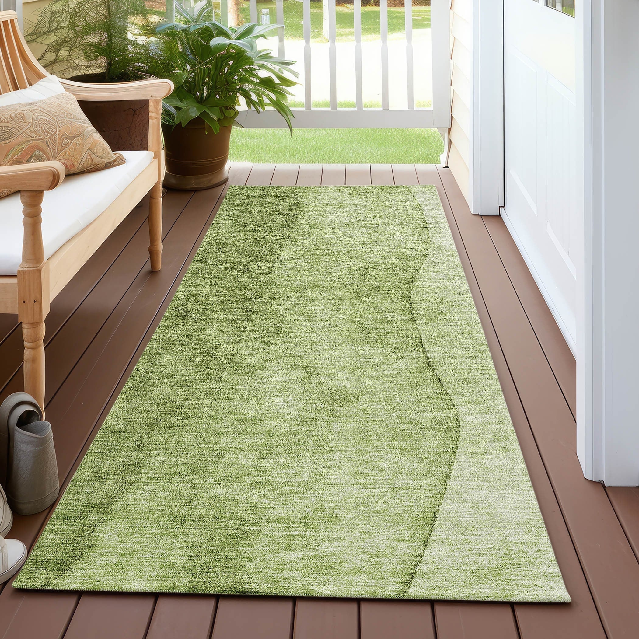 Tapis contemporain Chantille ombré lavable en machine pour intérieur/extérieur