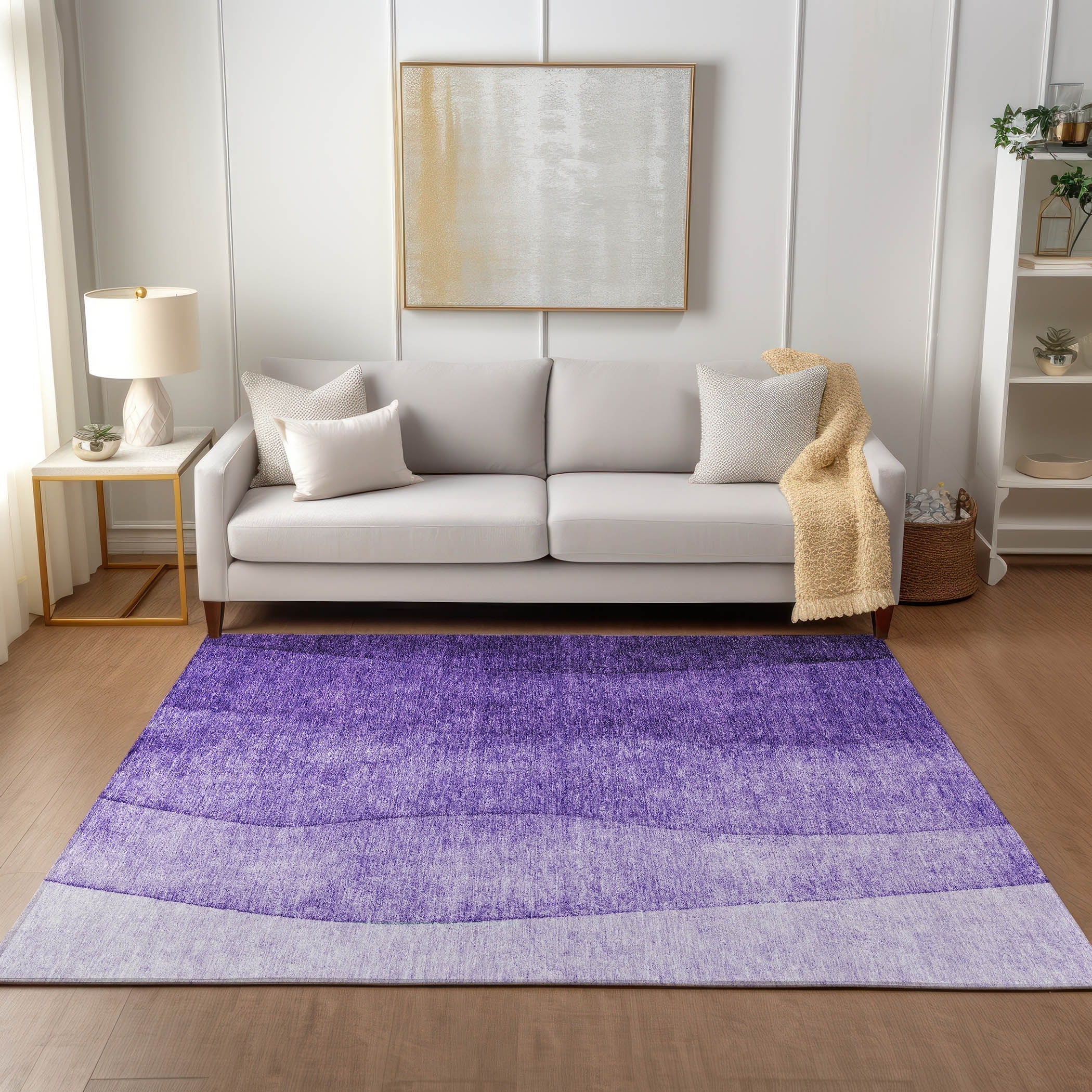 Tapis contemporain Chantille ombré lavable en machine pour intérieur/extérieur