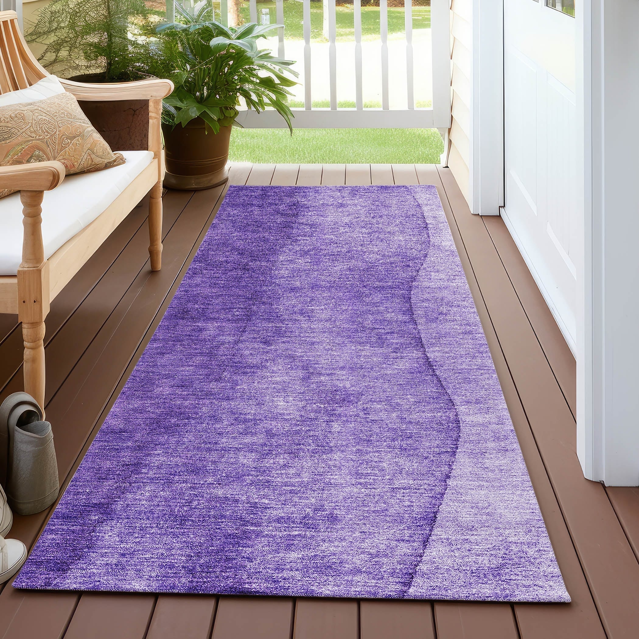 Tapis contemporain Chantille ombré lavable en machine pour intérieur/extérieur