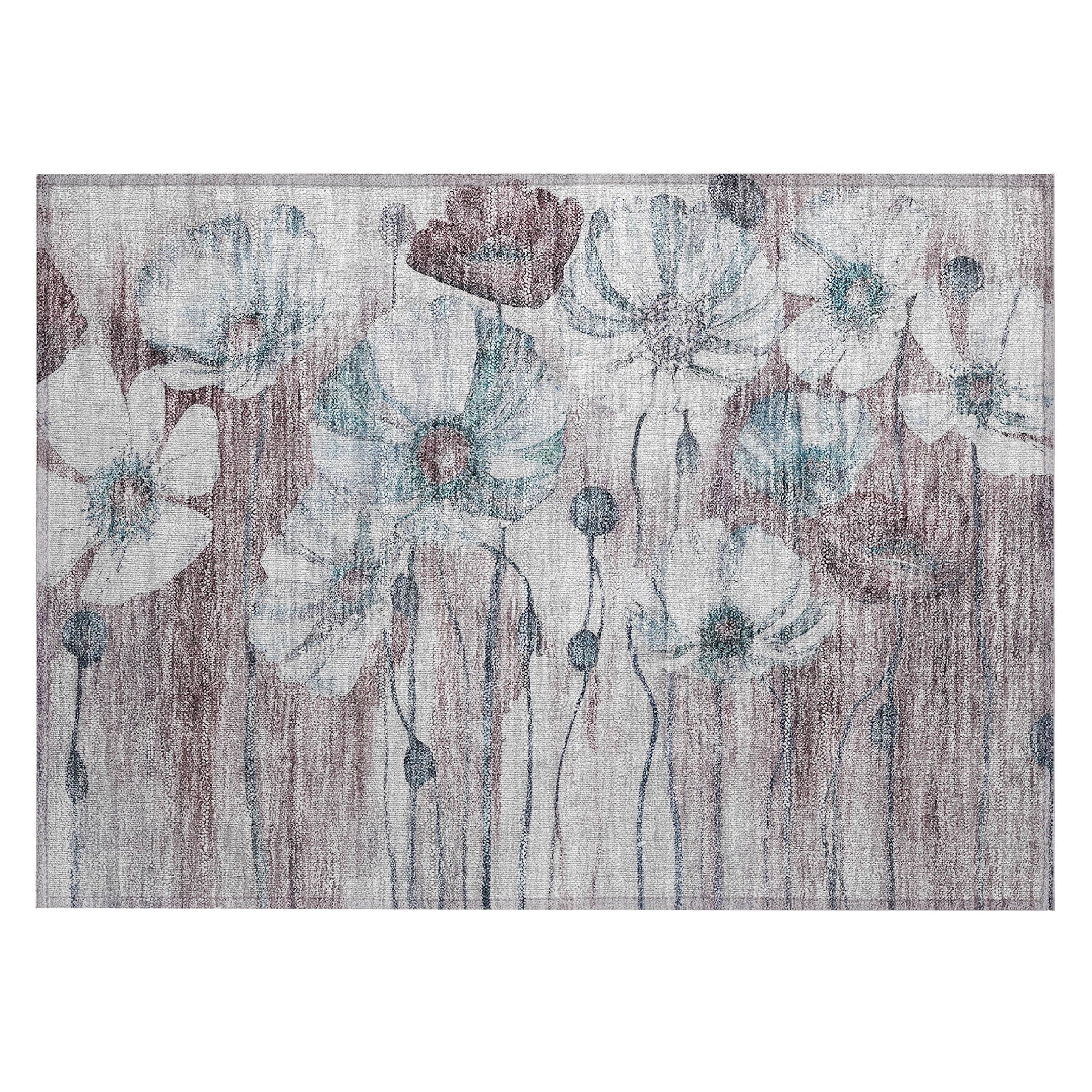Tapis floral moderne Chantille lavable en machine pour intérieur/extérieur