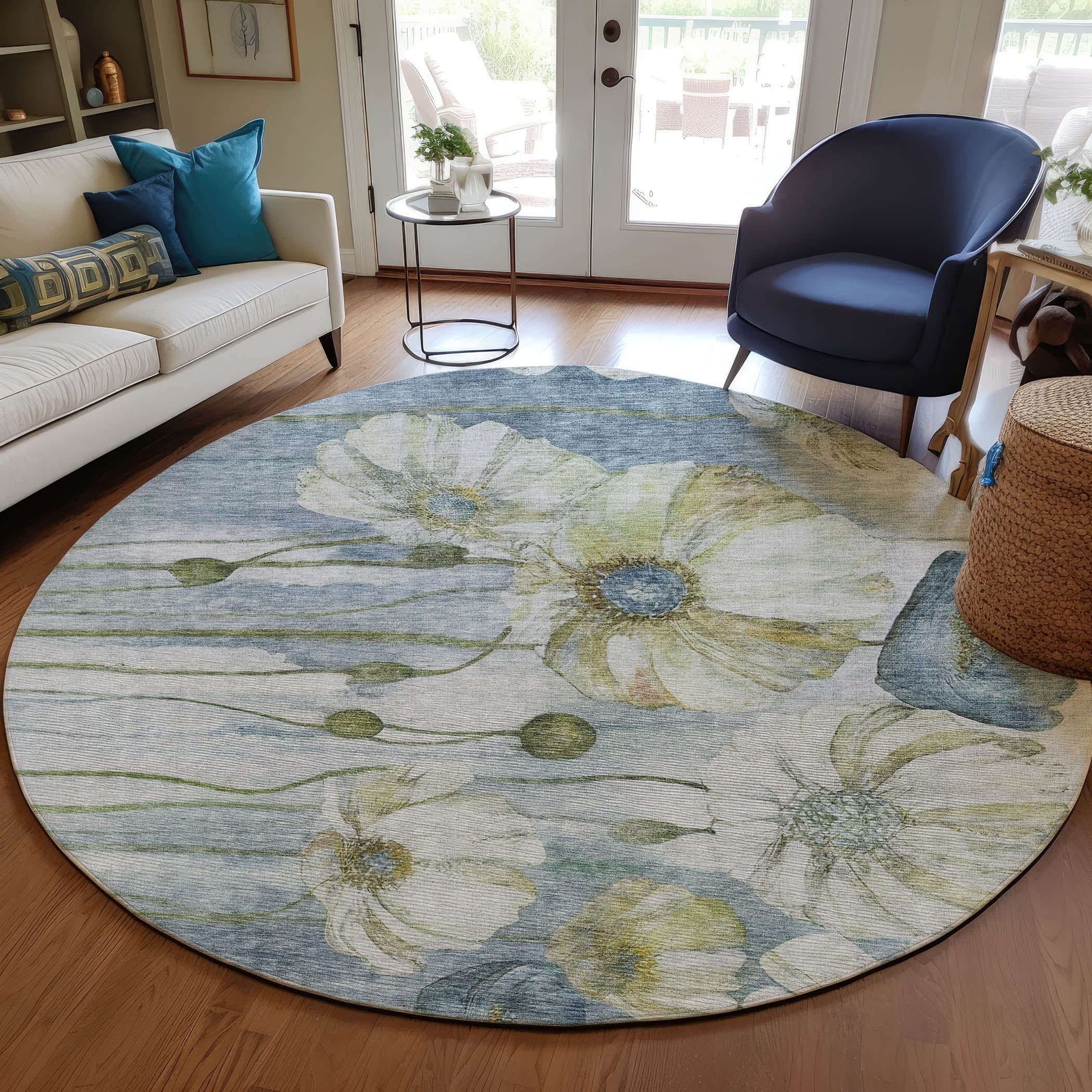 Tapis floral moderne Chantille lavable en machine pour intérieur/extérieur