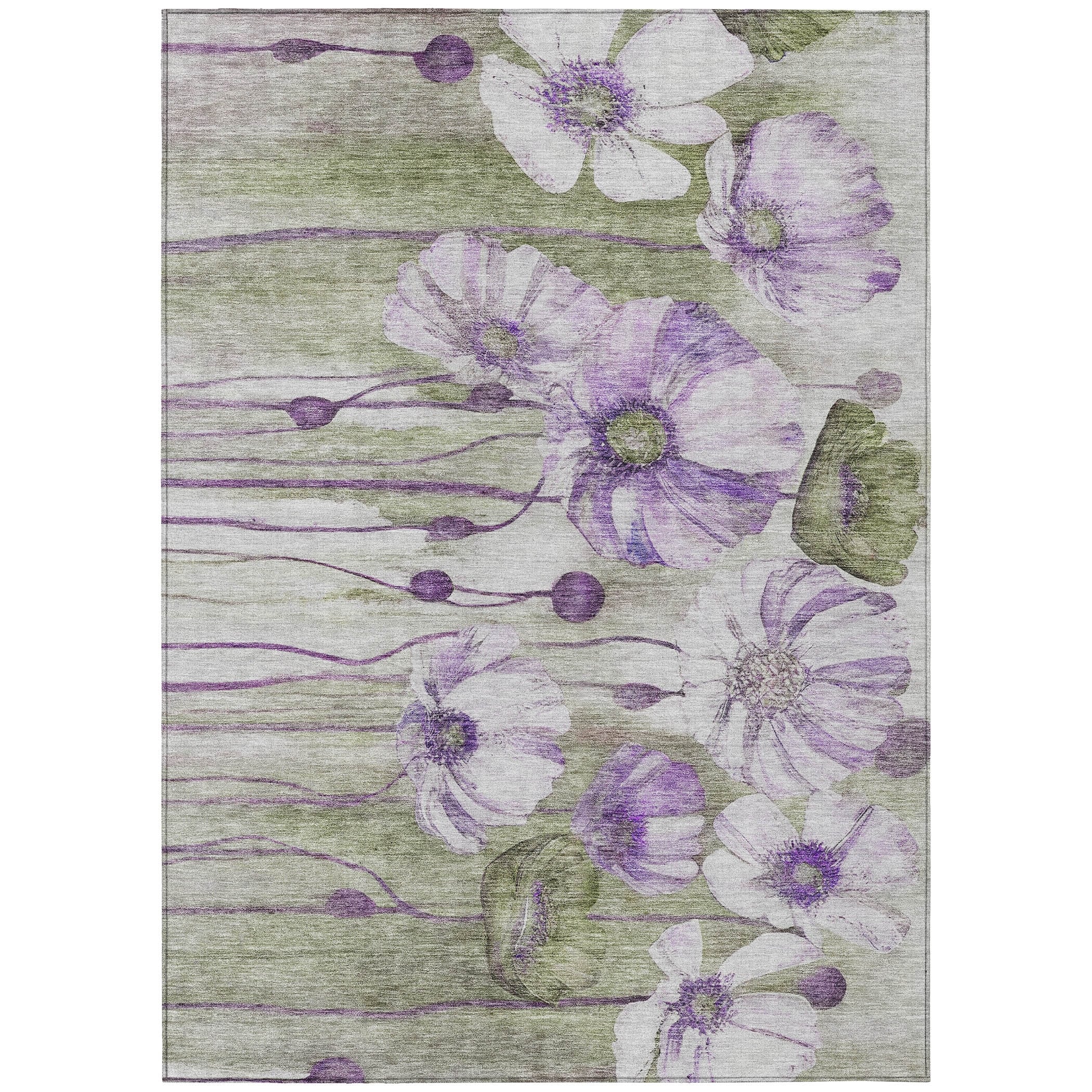 Tapis floral moderne Chantille lavable en machine pour intérieur/extérieur