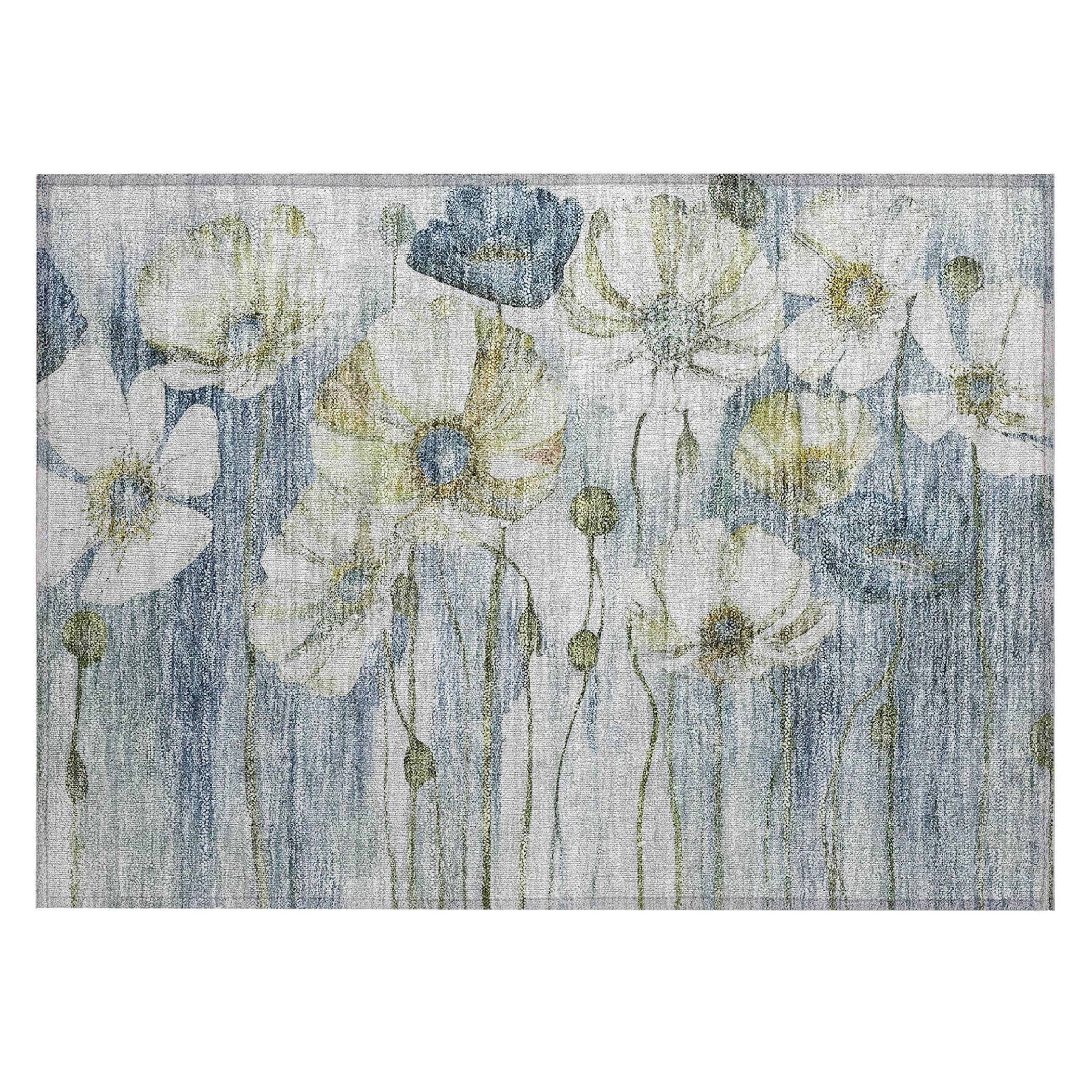 Tapis floral moderne Chantille lavable en machine pour intérieur/extérieur