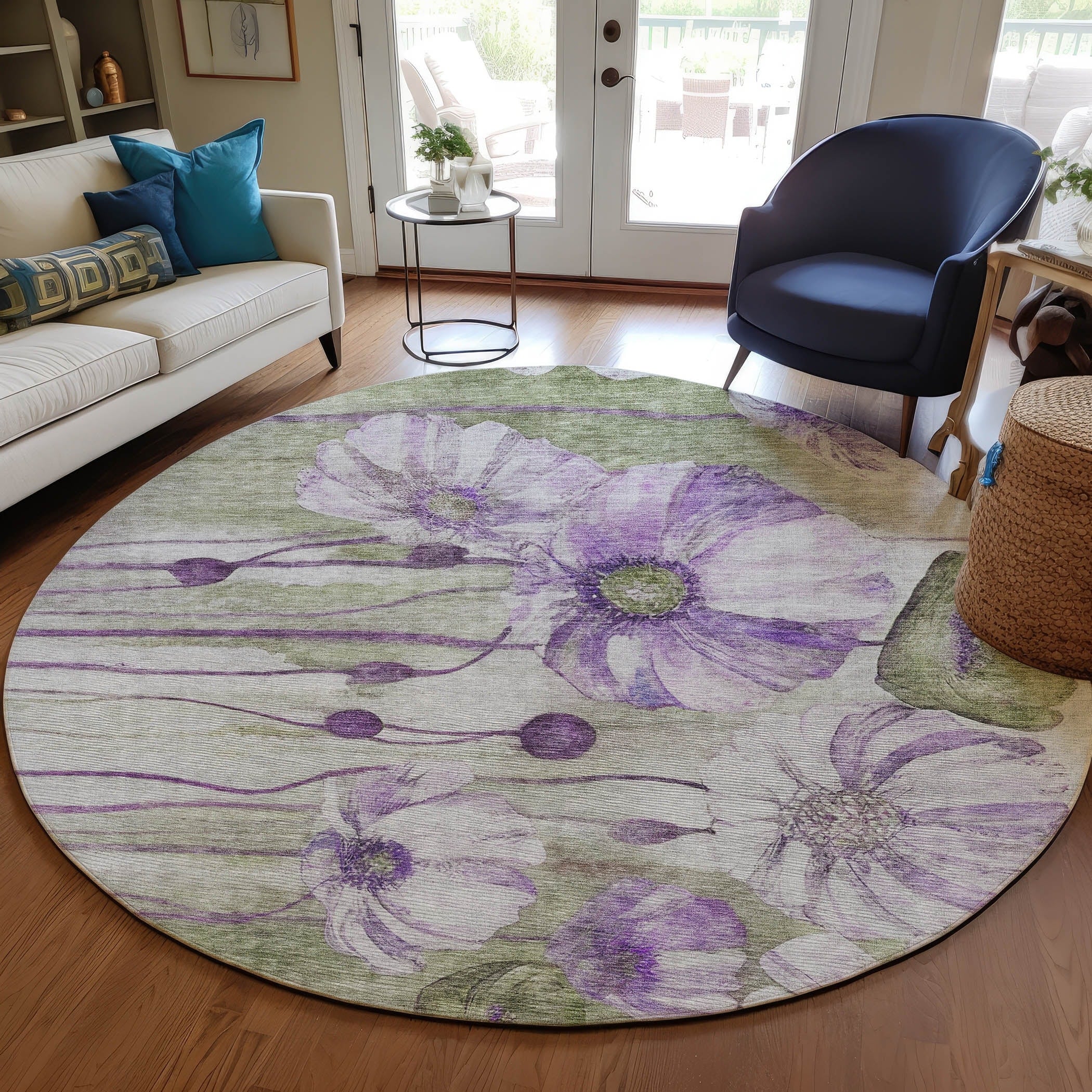 Tapis floral moderne Chantille lavable en machine pour intérieur/extérieur