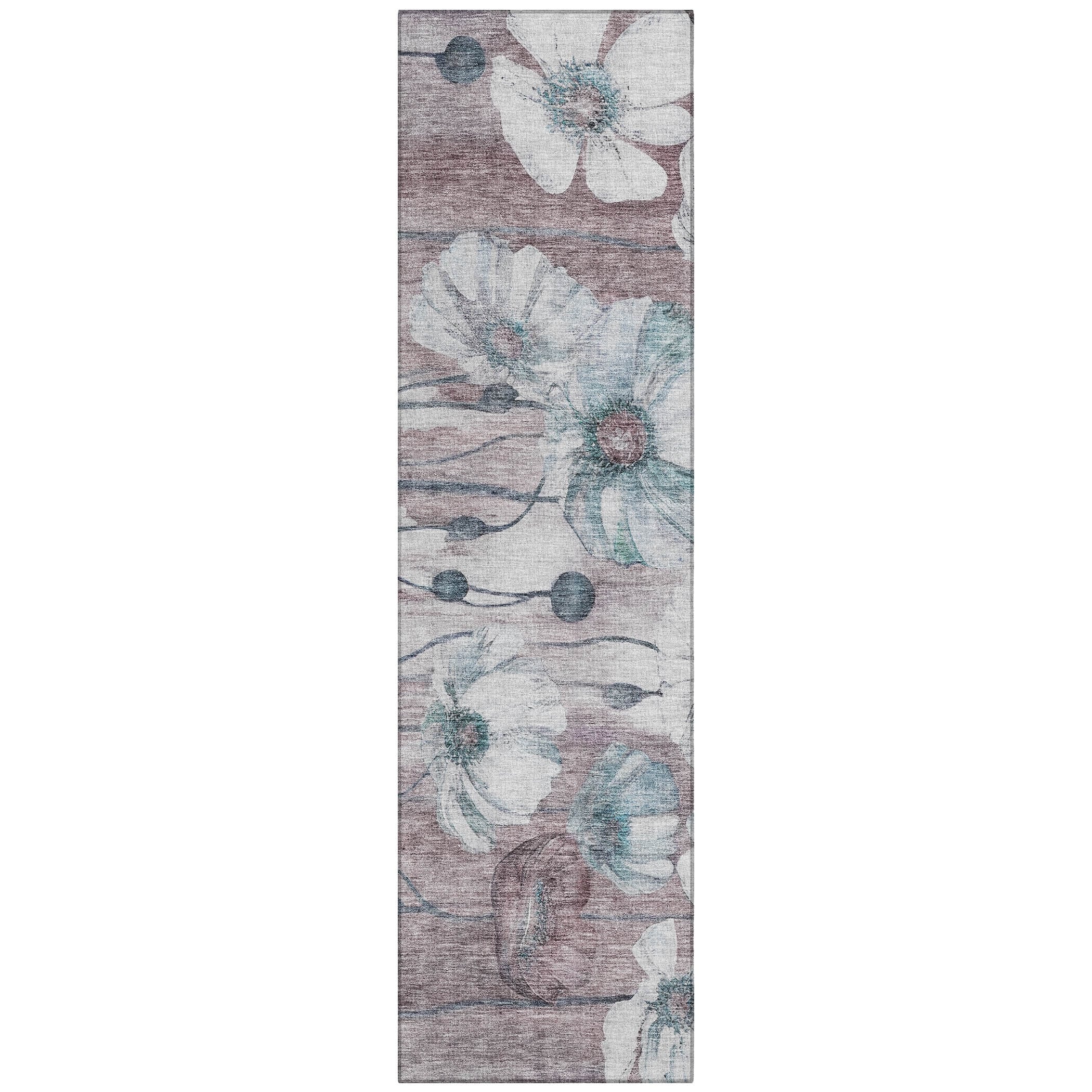 Tapis floral moderne Chantille lavable en machine pour intérieur/extérieur