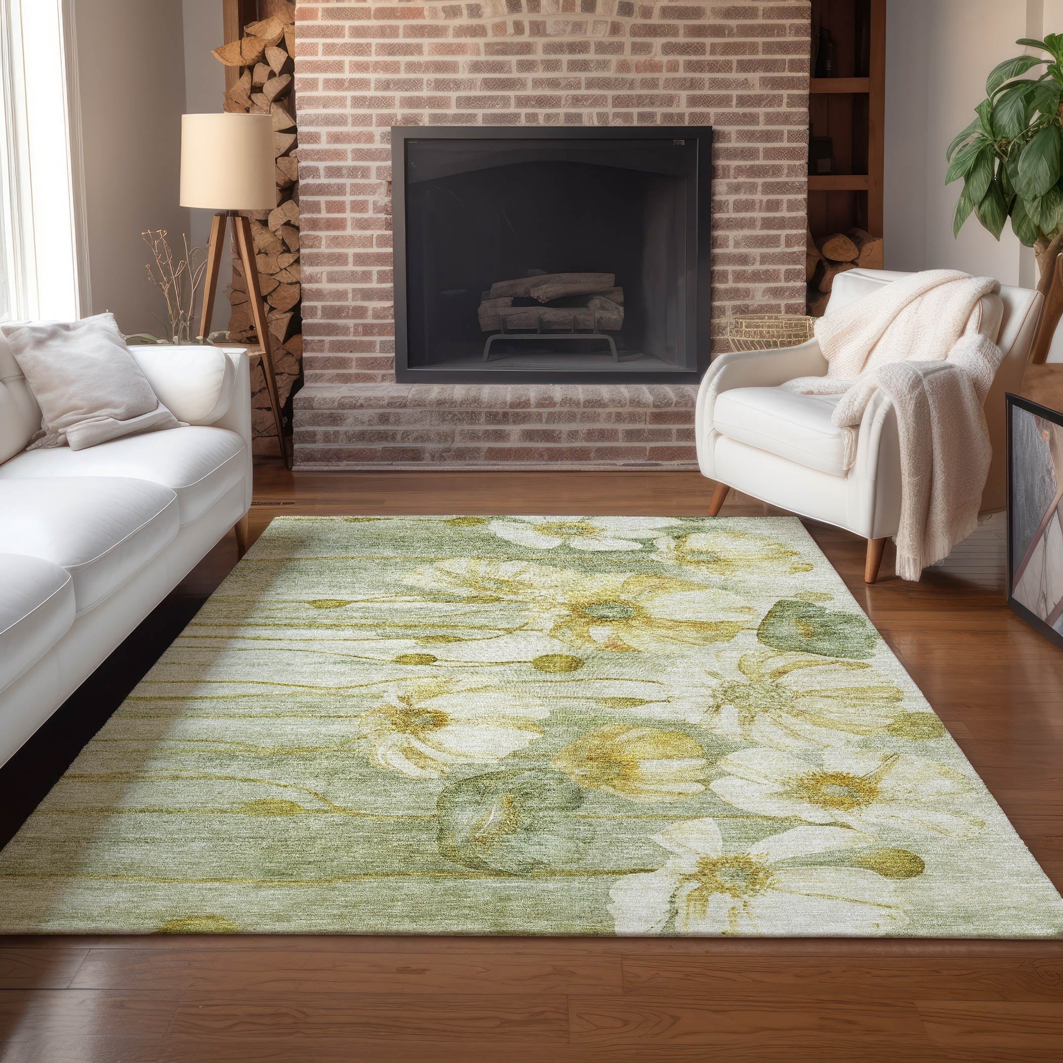 Tapis floral moderne Chantille lavable en machine pour intérieur/extérieur
