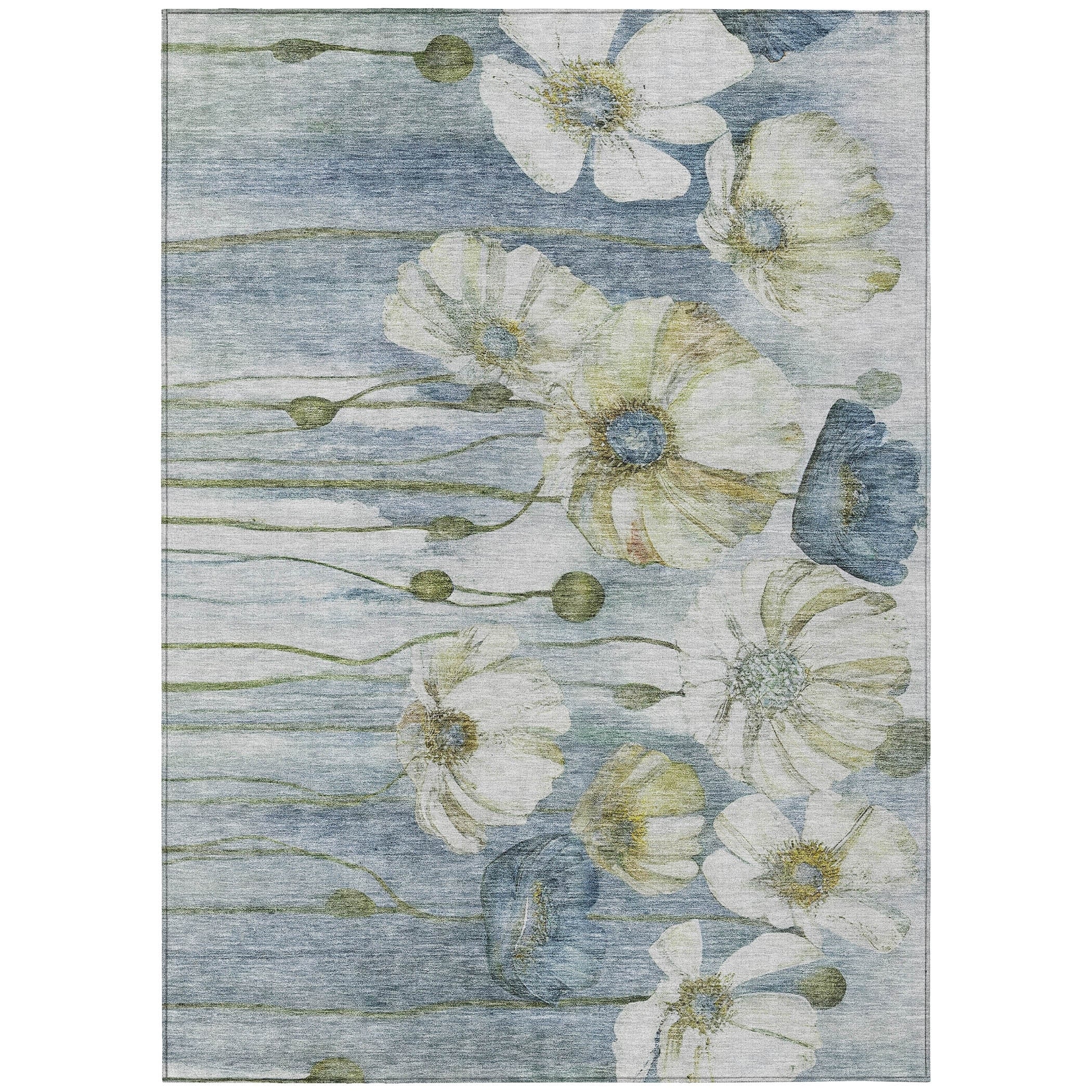 Tapis floral moderne Chantille lavable en machine pour intérieur/extérieur