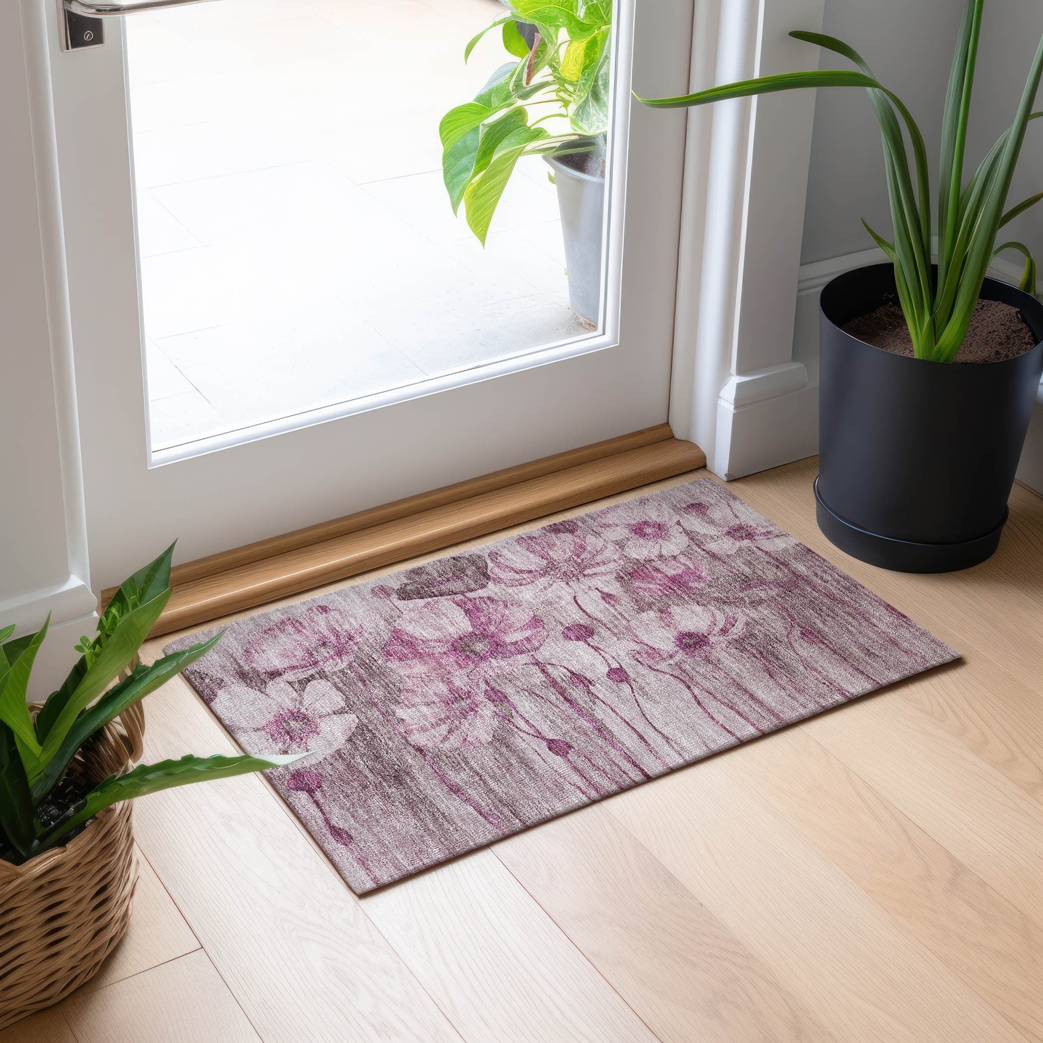 Tapis floral moderne Chantille lavable en machine pour intérieur/extérieur