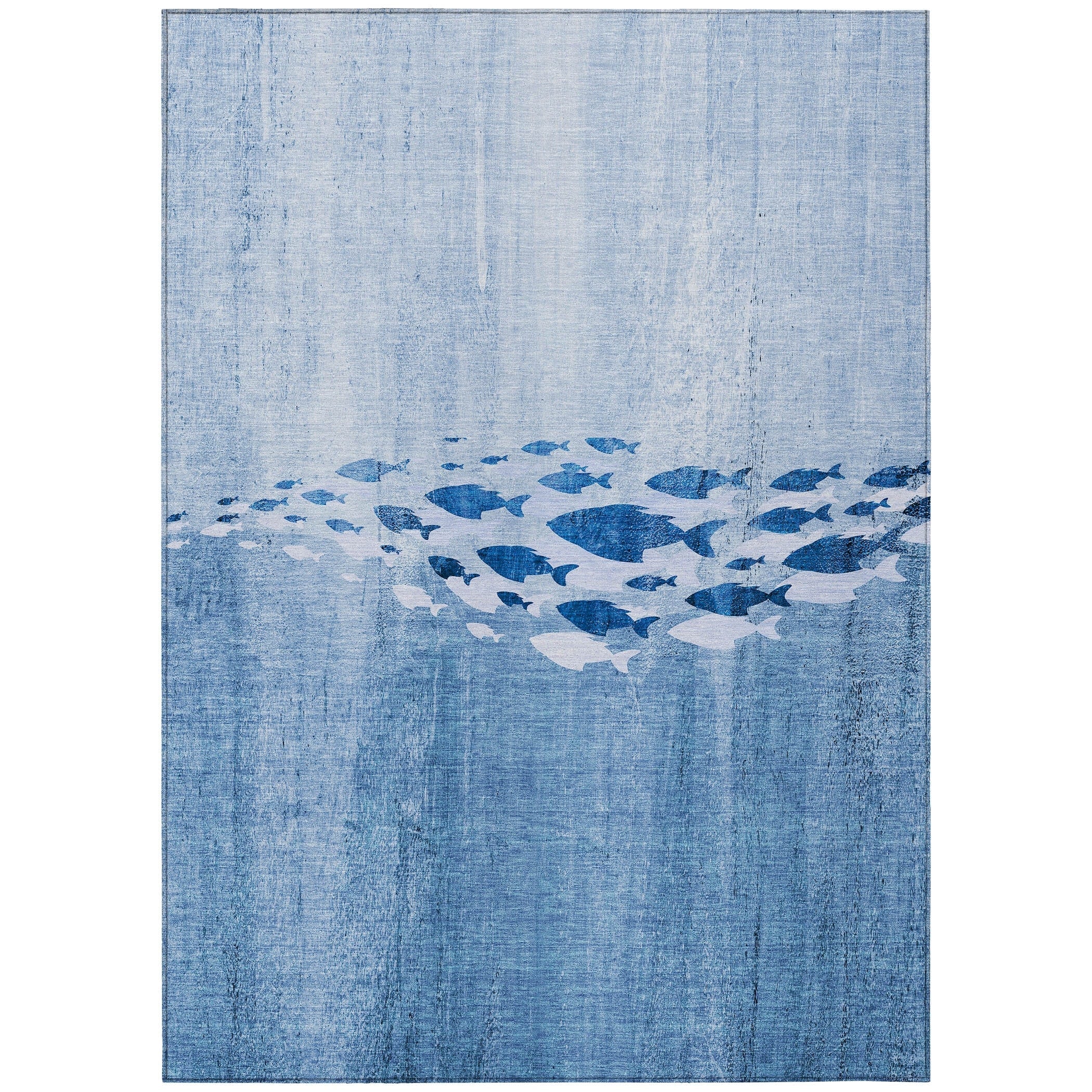 Tapis Chantille moderne Sea Life lavable en machine pour intérieur/extérieur