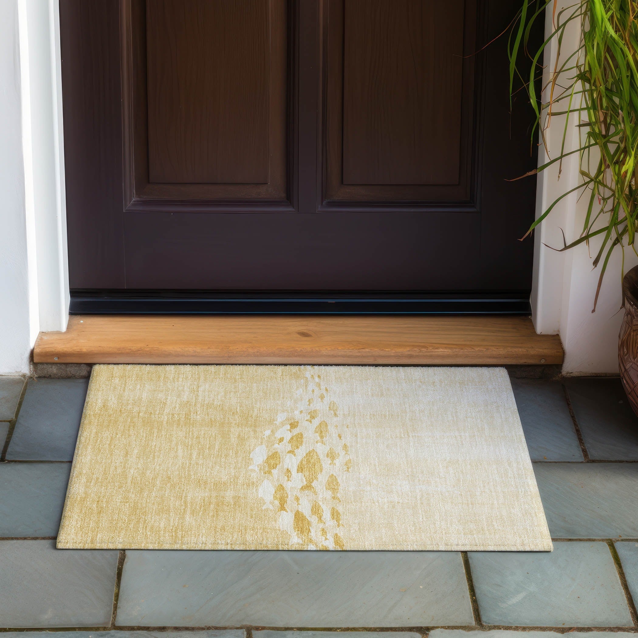 Tapis Chantille moderne Sea Life lavable en machine pour intérieur/extérieur