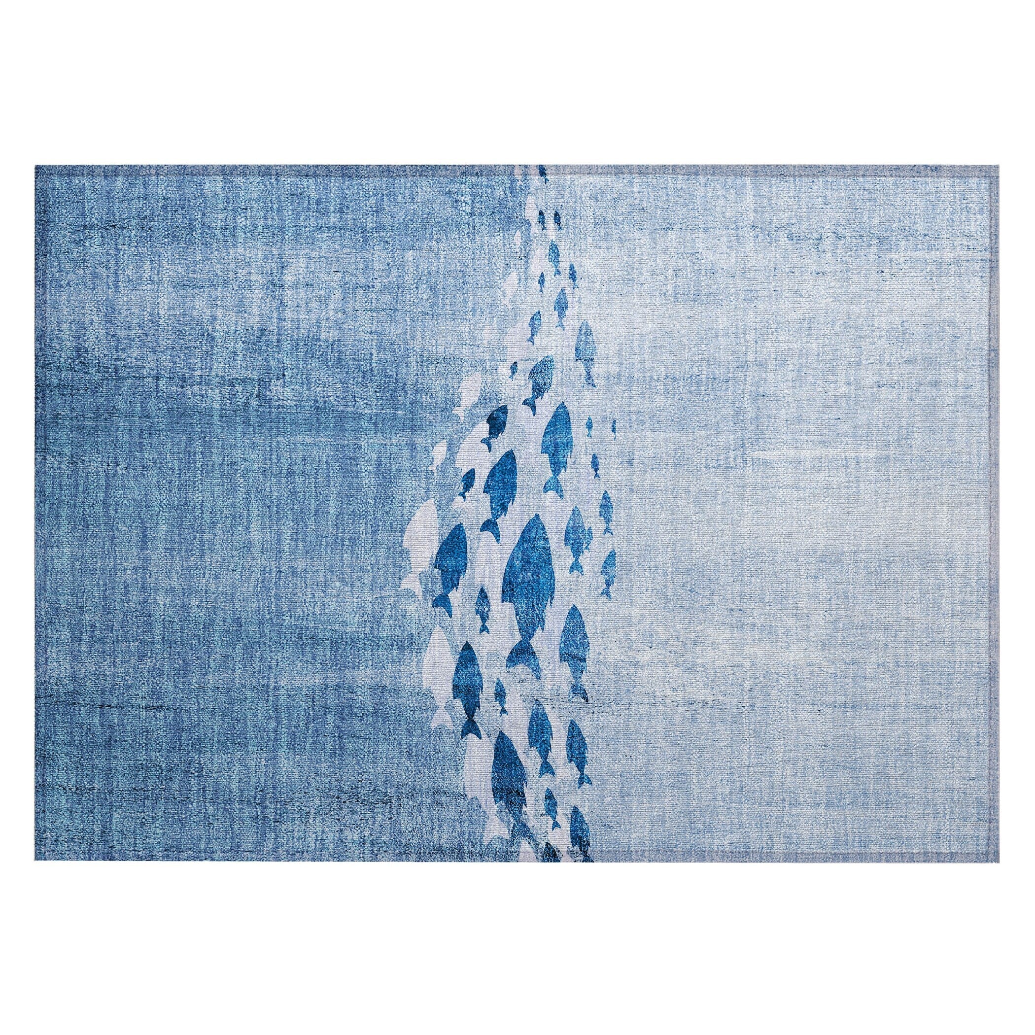 Tapis Chantille moderne Sea Life lavable en machine pour intérieur/extérieur