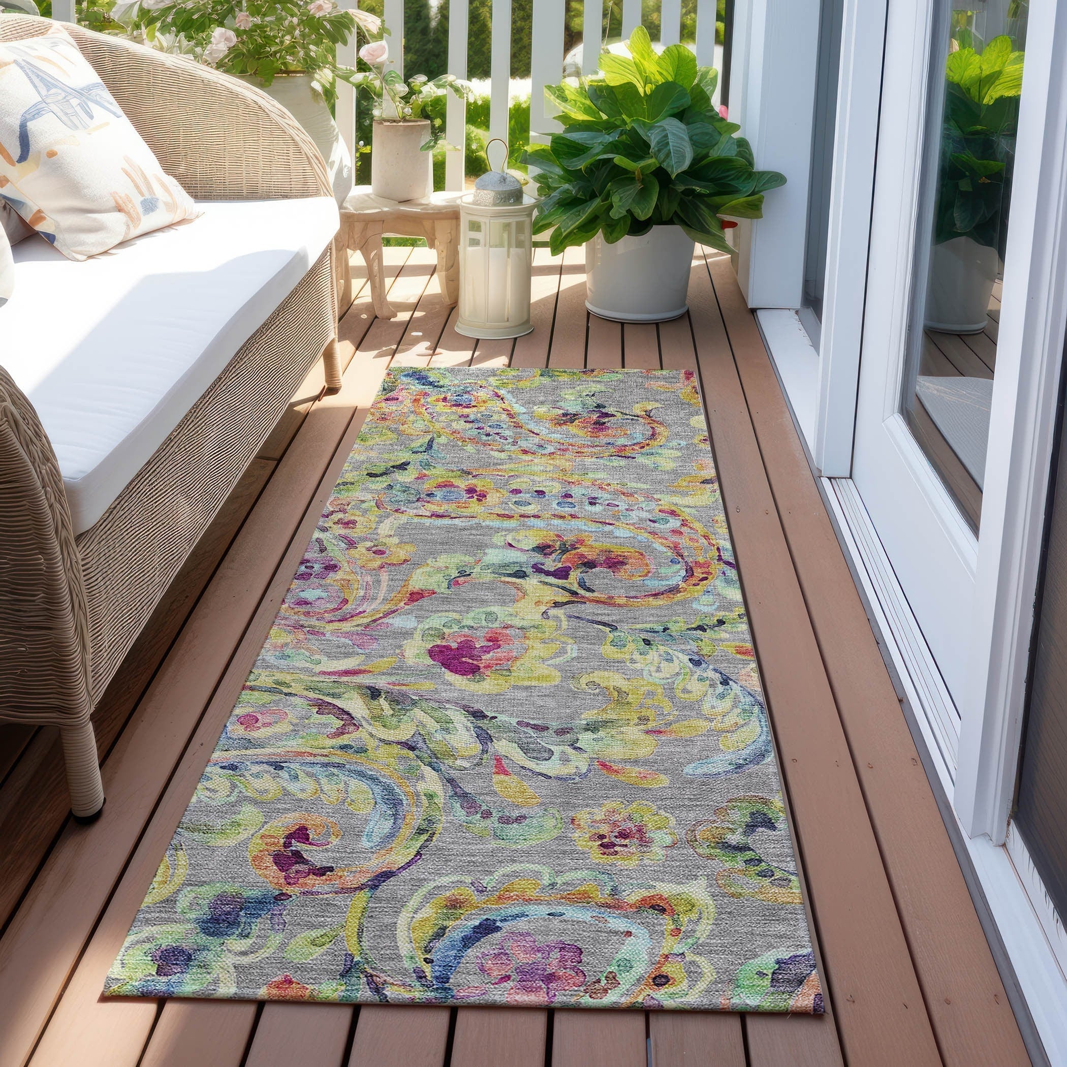 Tapis traditionnel Chantille lavable en machine pour intérieur/extérieur