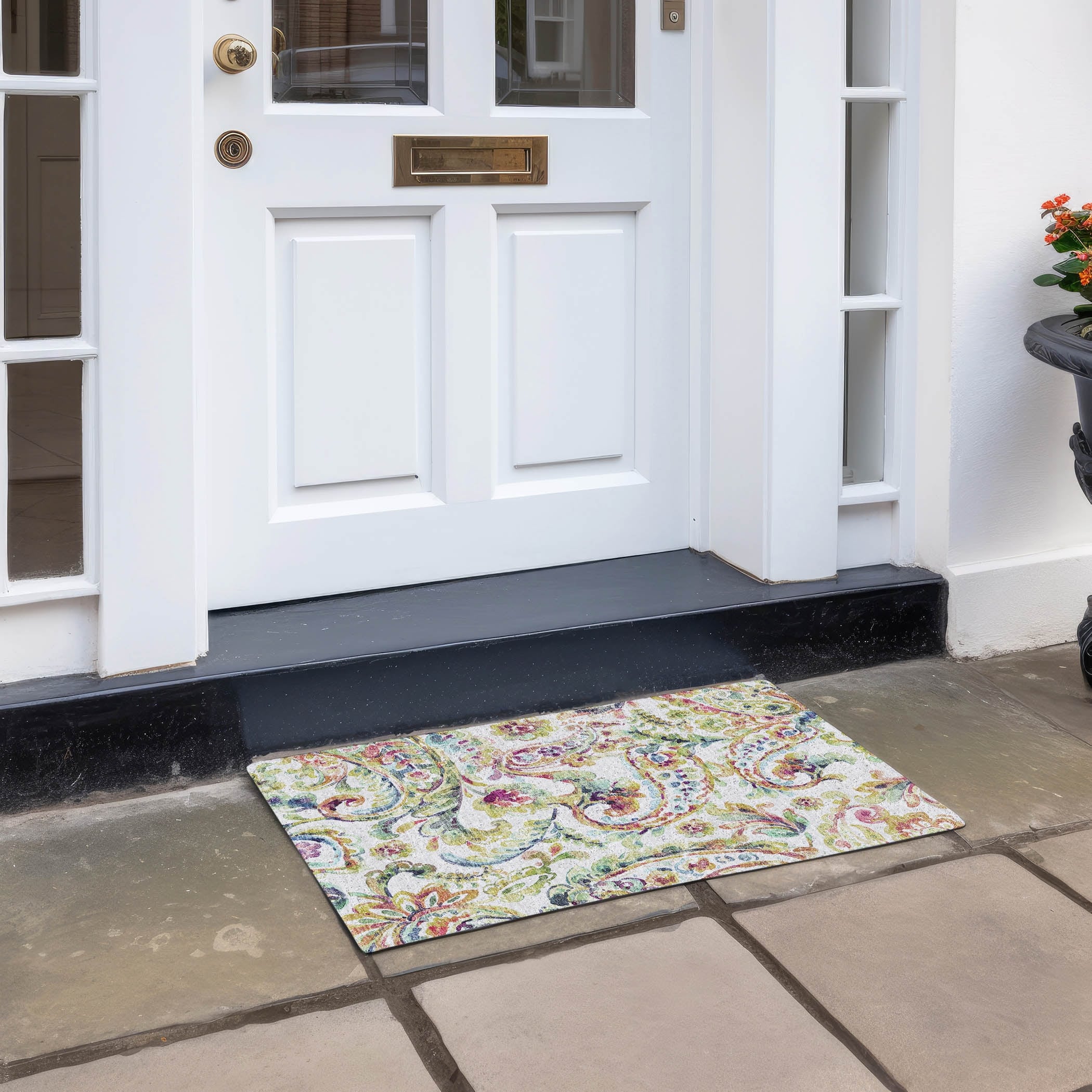 Tapis traditionnel Chantille lavable en machine pour intérieur/extérieur