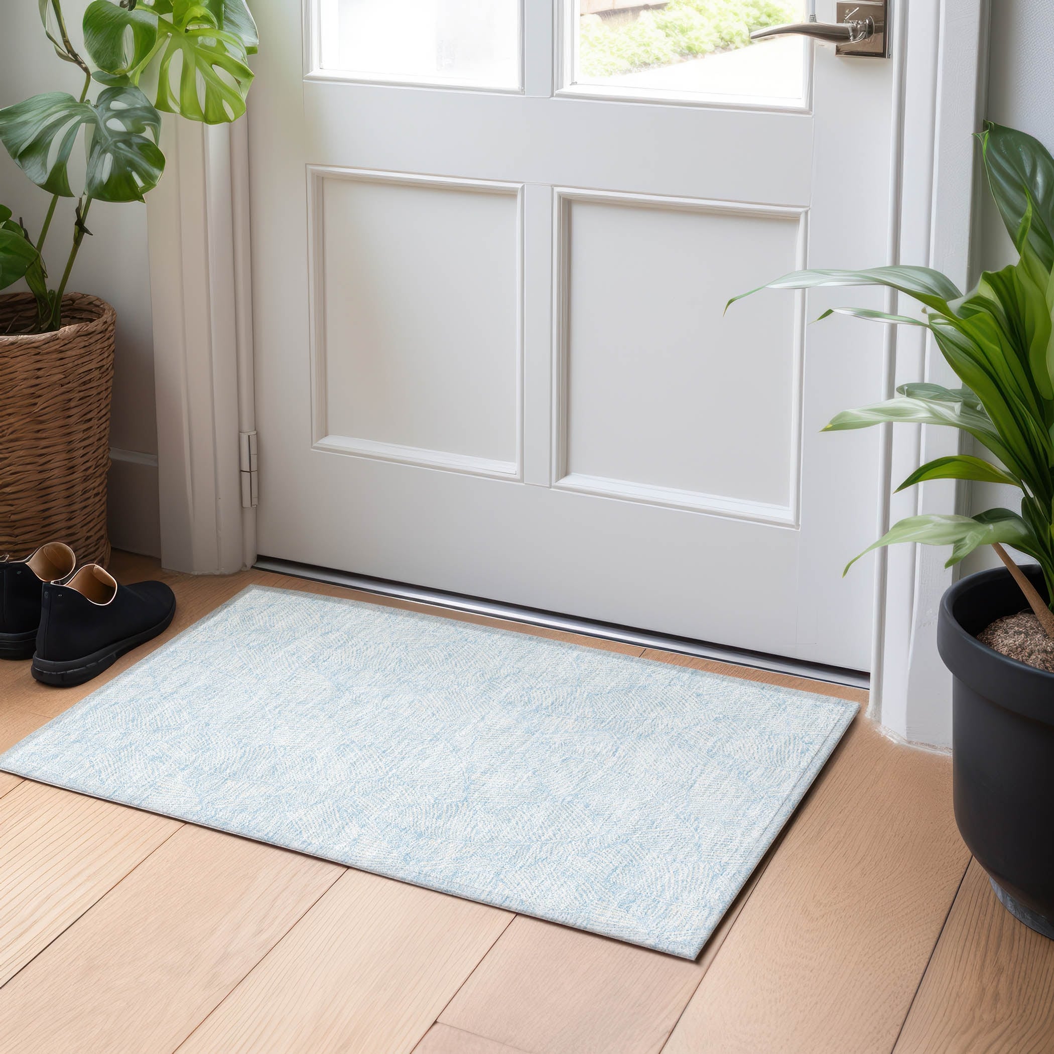 Tapis Chantille Tropical Palm lavable en machine pour intérieur/extérieur