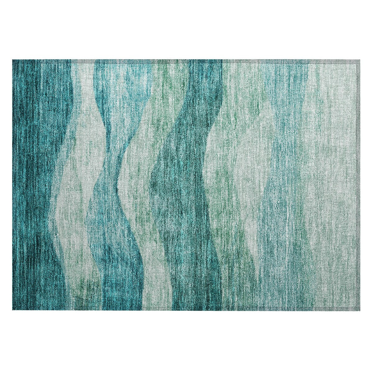 Tapis Chantille contemporain à vagues lavable en machine pour intérieur/extérieur