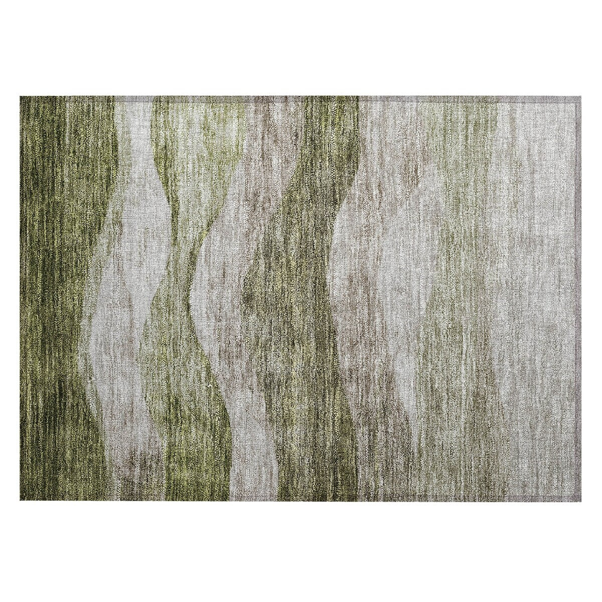 Tapis Chantille contemporain à vagues lavable en machine pour intérieur/extérieur
