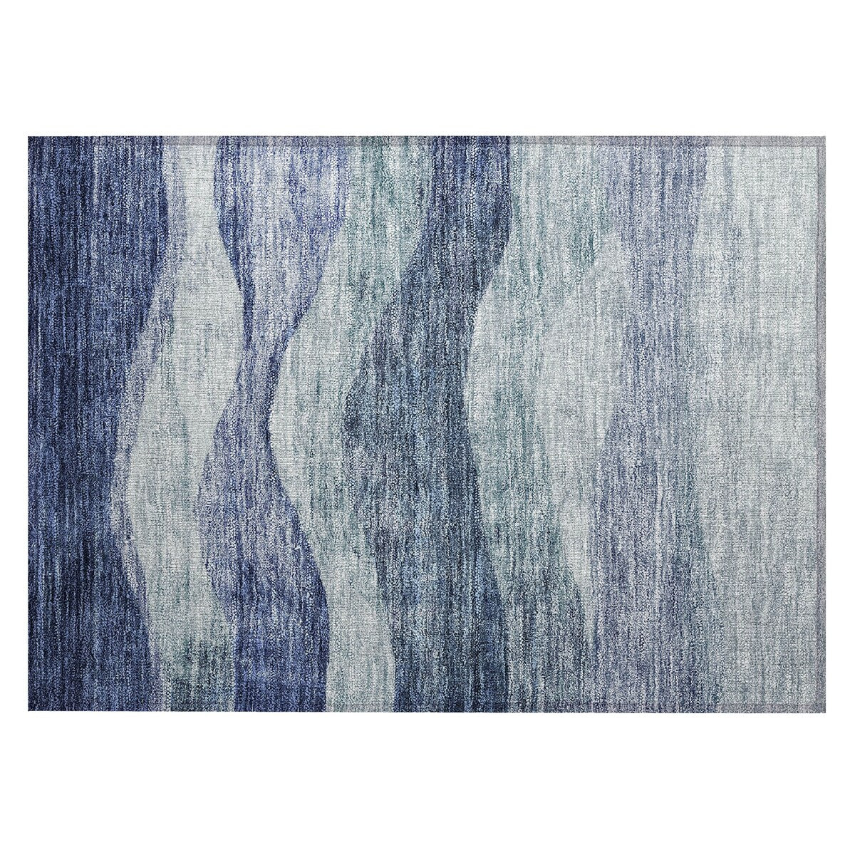 Tapis Chantille contemporain à vagues lavable en machine pour intérieur/extérieur