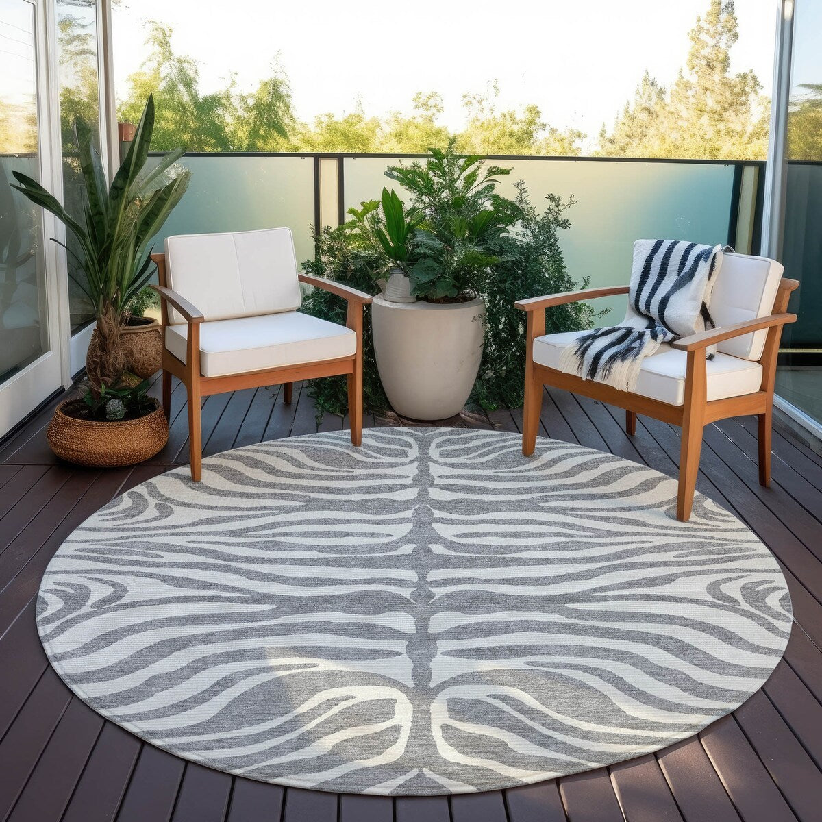 Tapis Chantille moderne à imprimé animal, lavable en machine, pour intérieur et extérieur