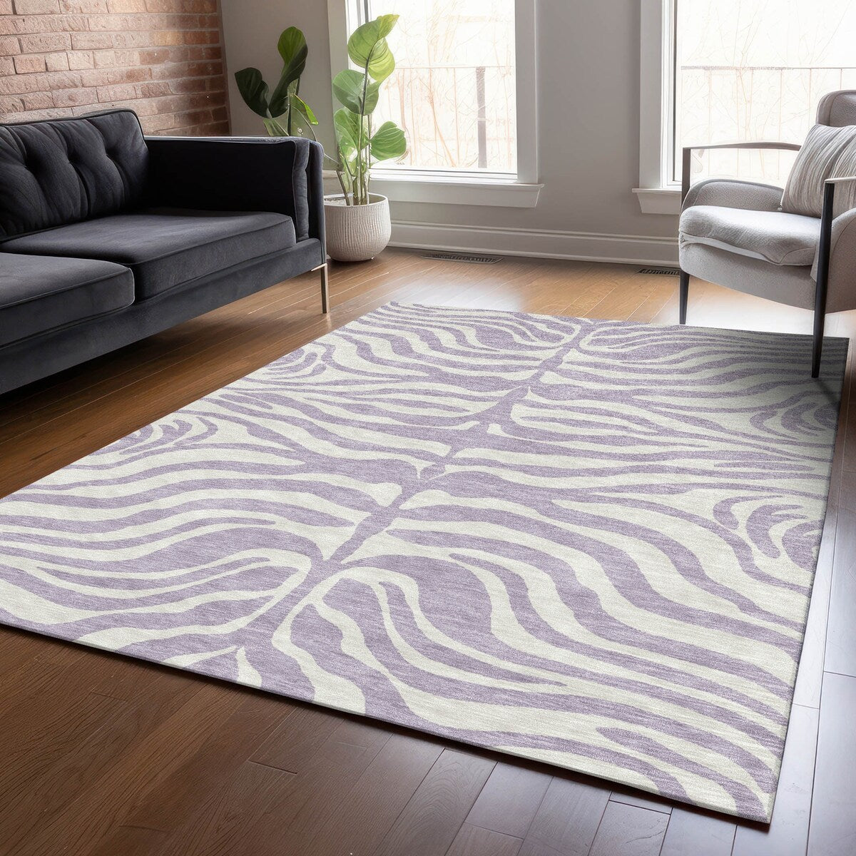 Tapis Chantille moderne à imprimé animal, lavable en machine, pour intérieur et extérieur