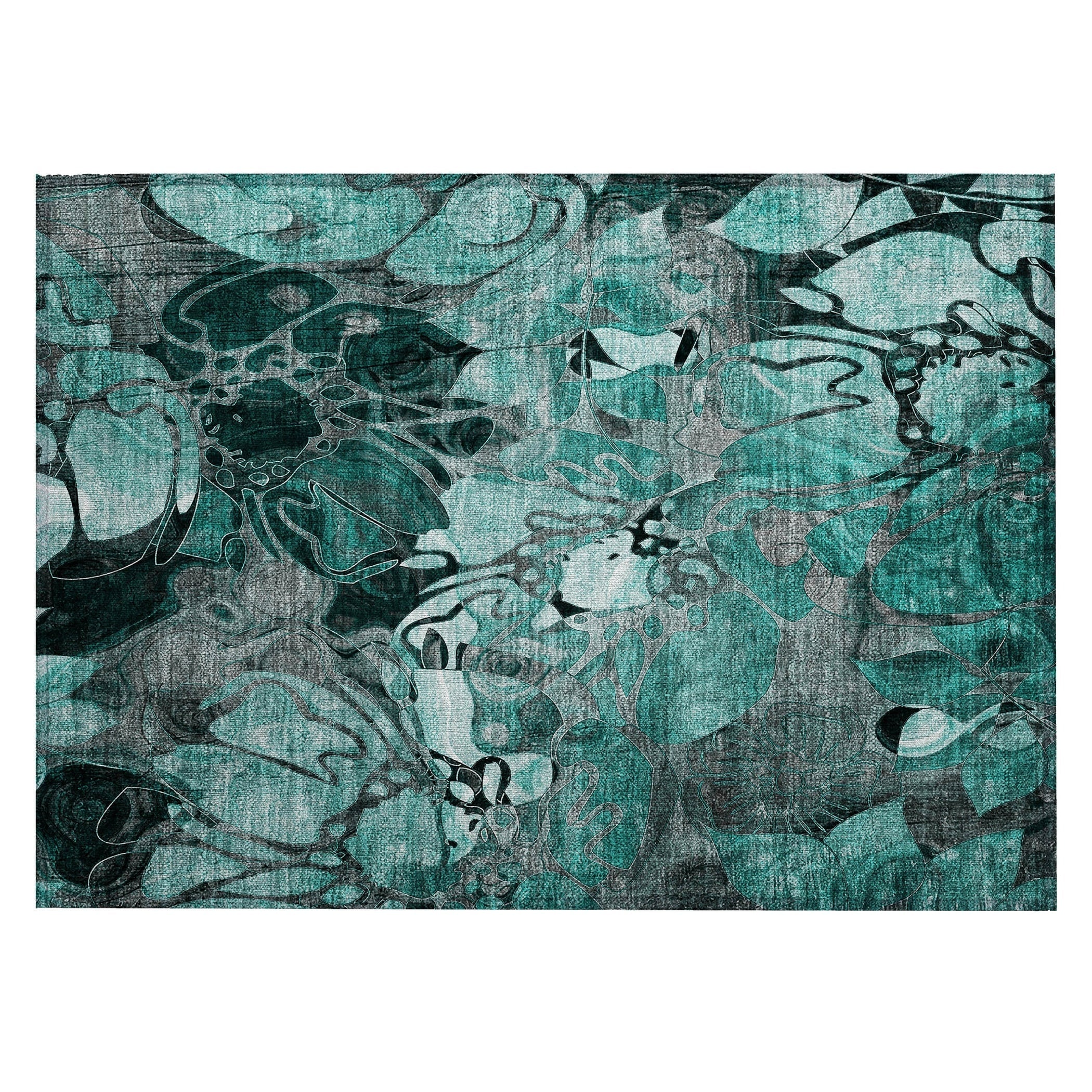 Tapis Chantille floral moderne lavable en machine pour intérieur/extérieur