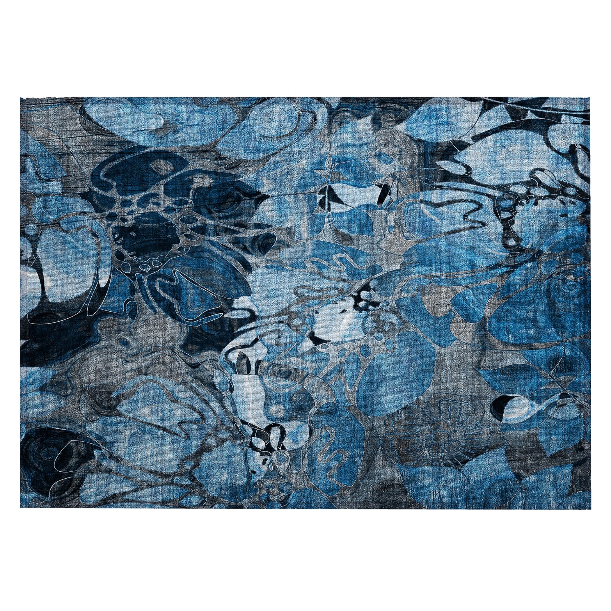 Tapis Chantille floral moderne lavable en machine pour intérieur/extérieur