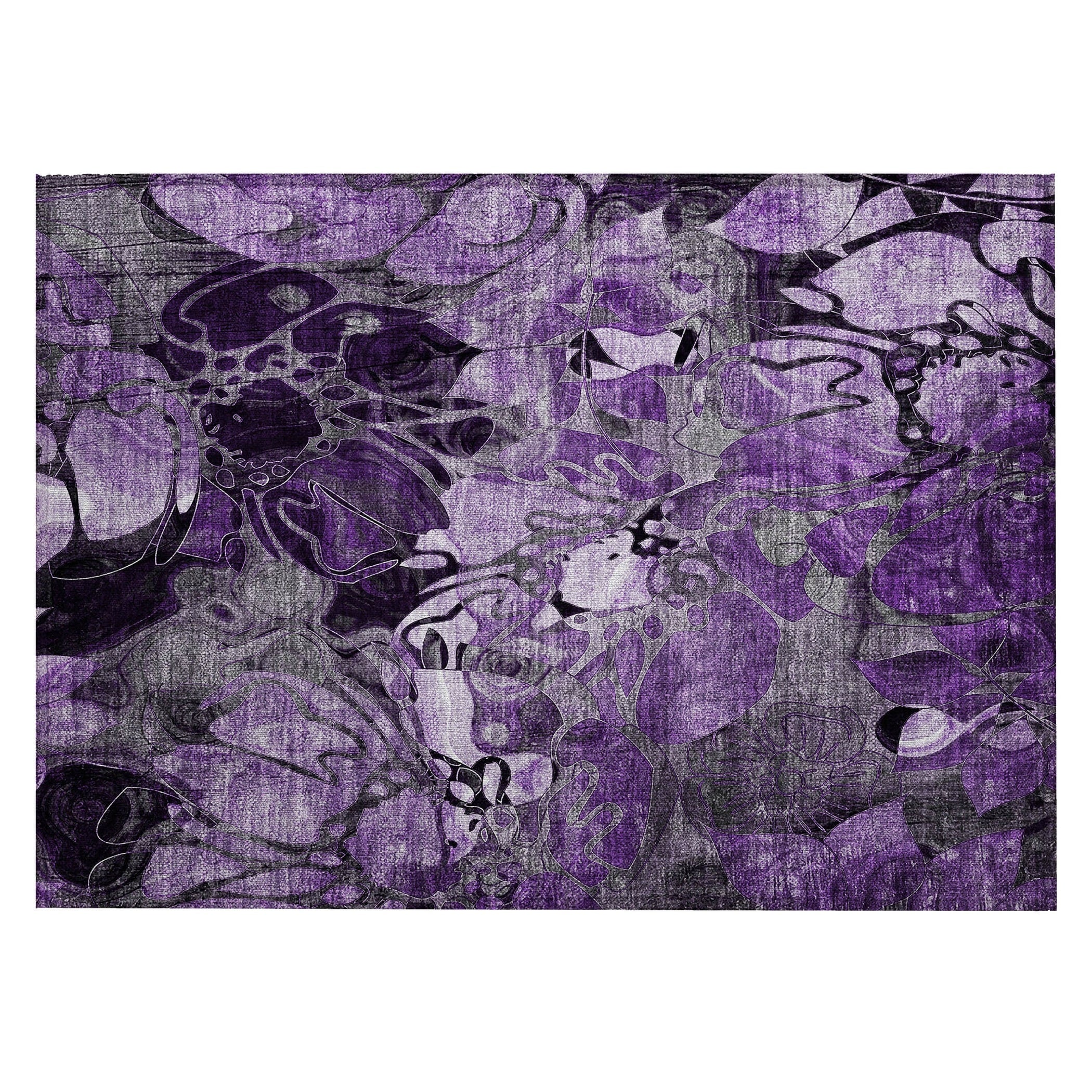 Tapis Chantille floral moderne lavable en machine pour intérieur/extérieur