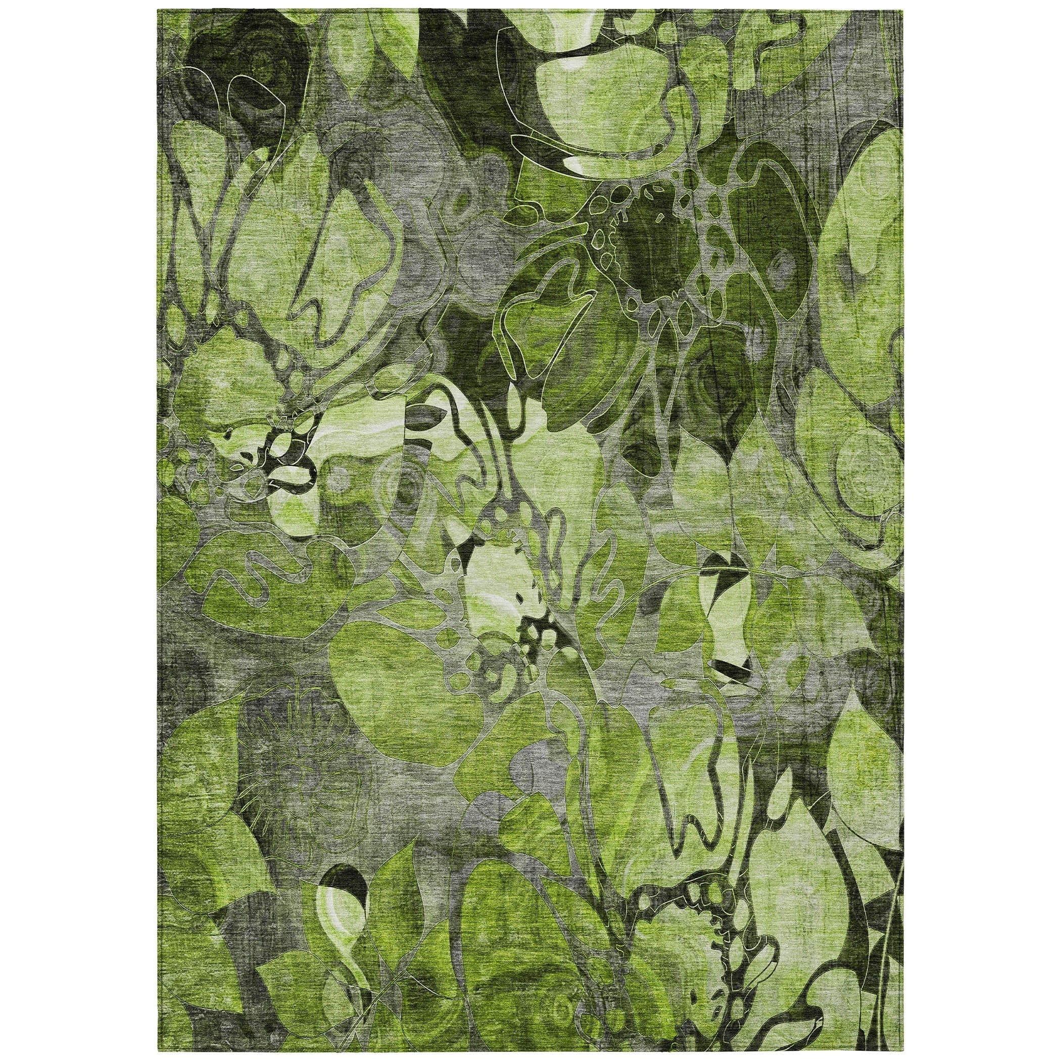 Tapis Chantille floral moderne lavable en machine pour intérieur/extérieur