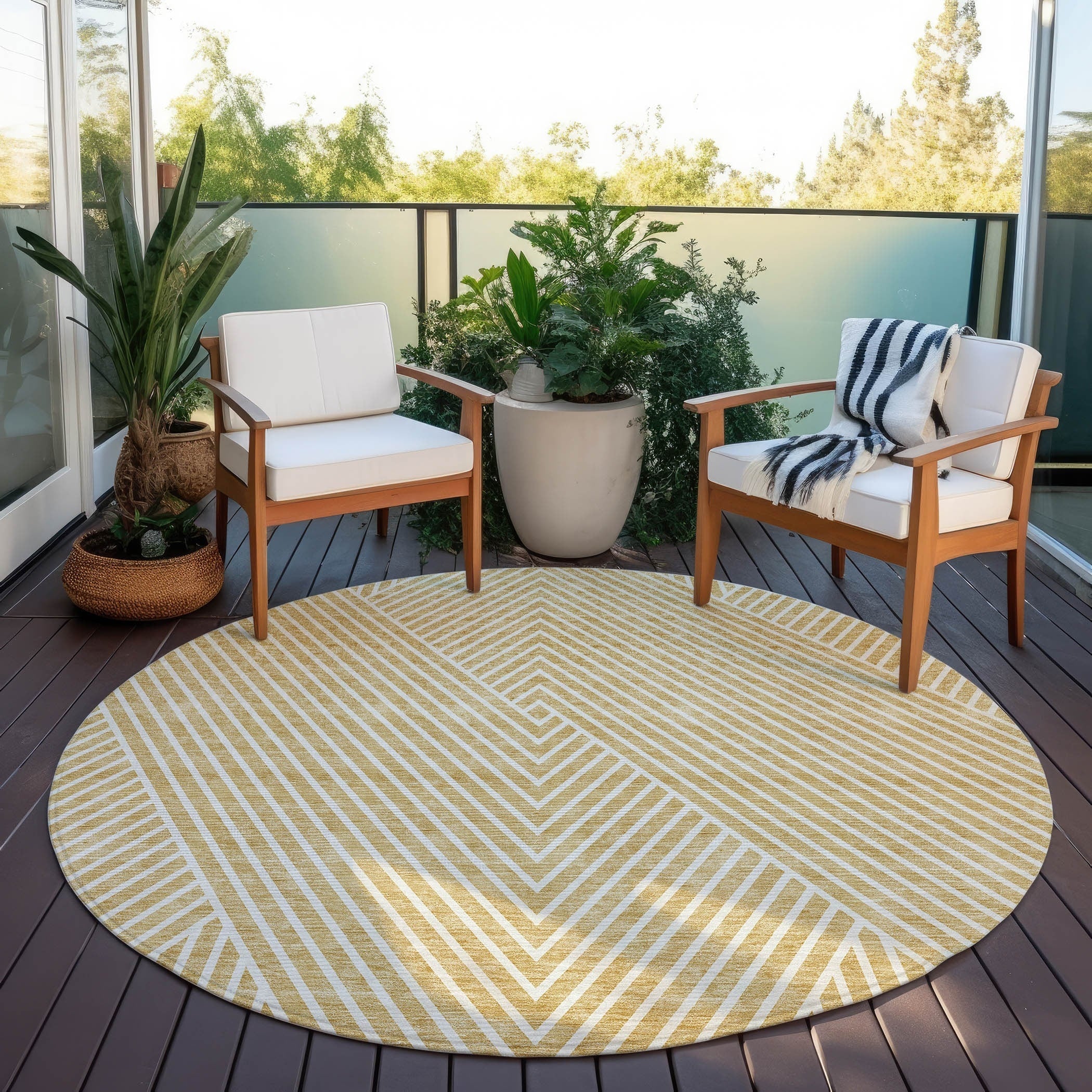 Tapis moderne Geo Chantille lavable en machine pour intérieur/extérieur