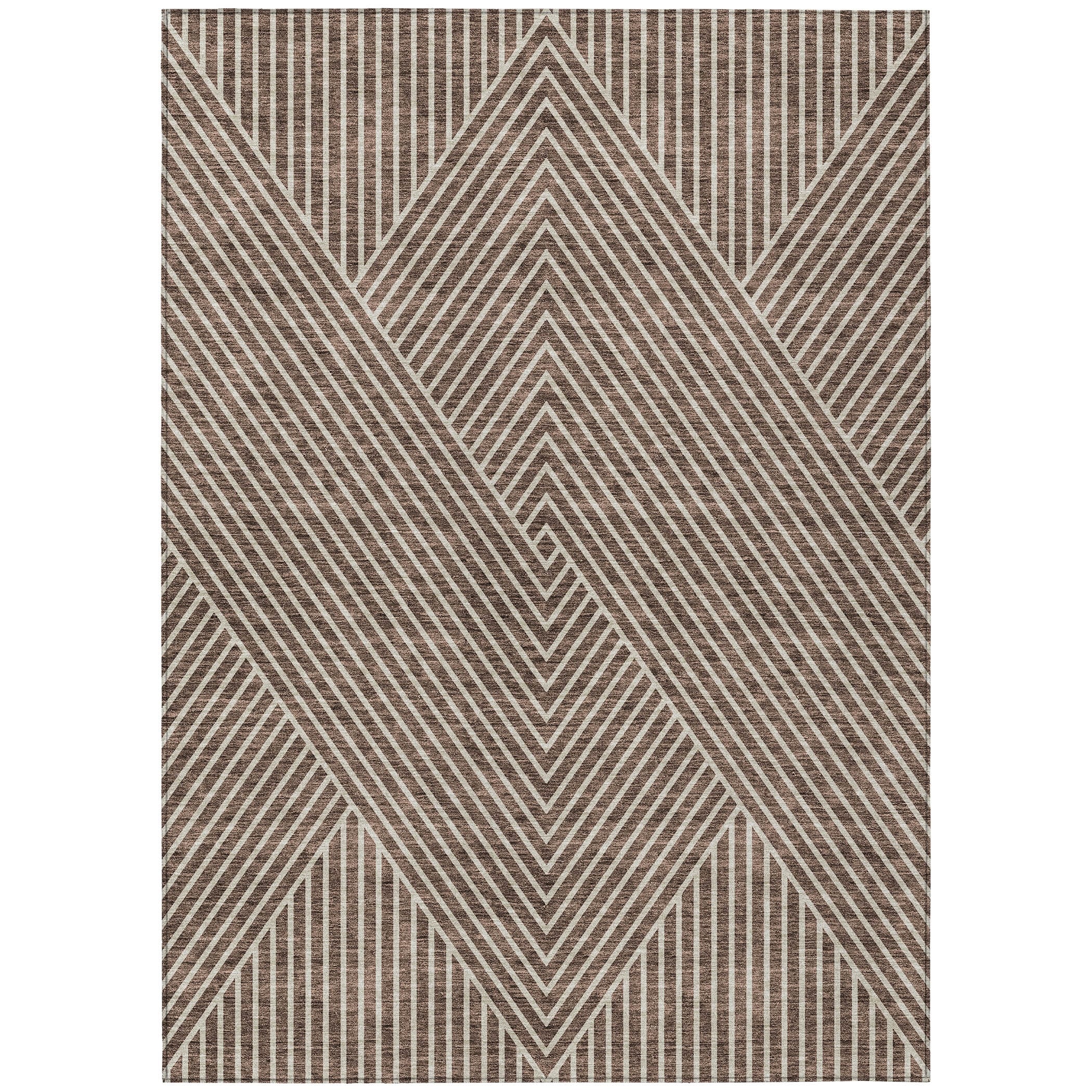 Tapis moderne Geo Chantille lavable en machine pour intérieur/extérieur
