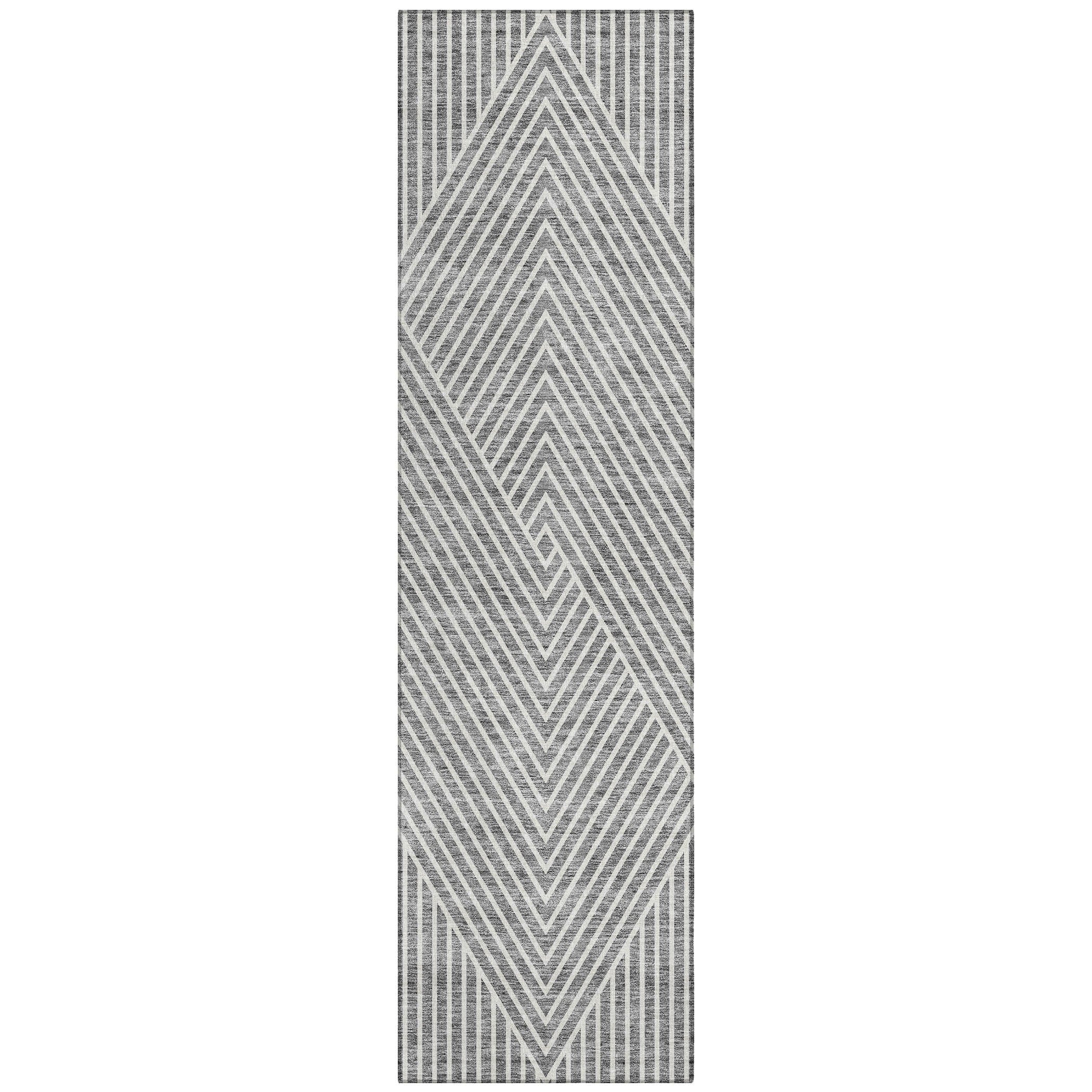 Tapis moderne Geo Chantille lavable en machine pour intérieur/extérieur