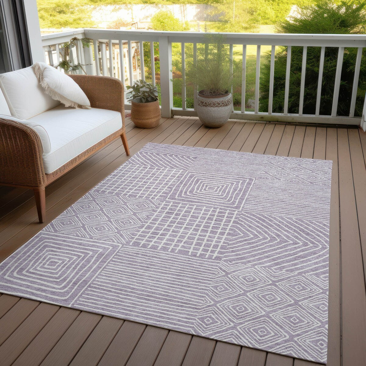 Tapis Chantille moderne en mosaïque lavable en machine pour intérieur/extérieur