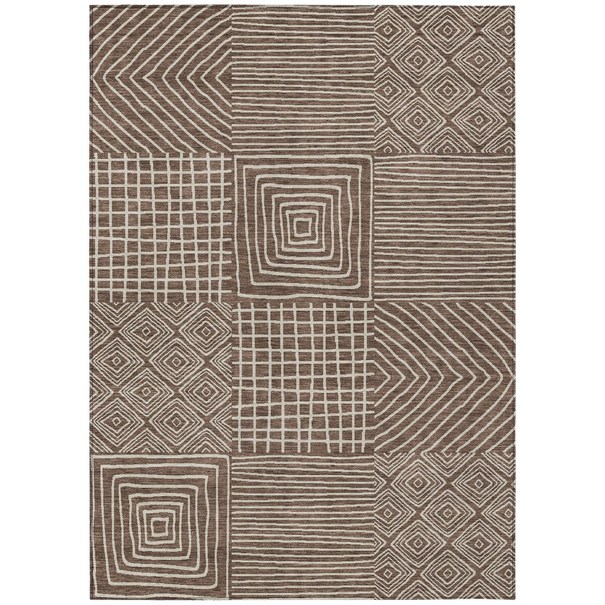 Tapis Chantille moderne en mosaïque lavable en machine pour intérieur/extérieur