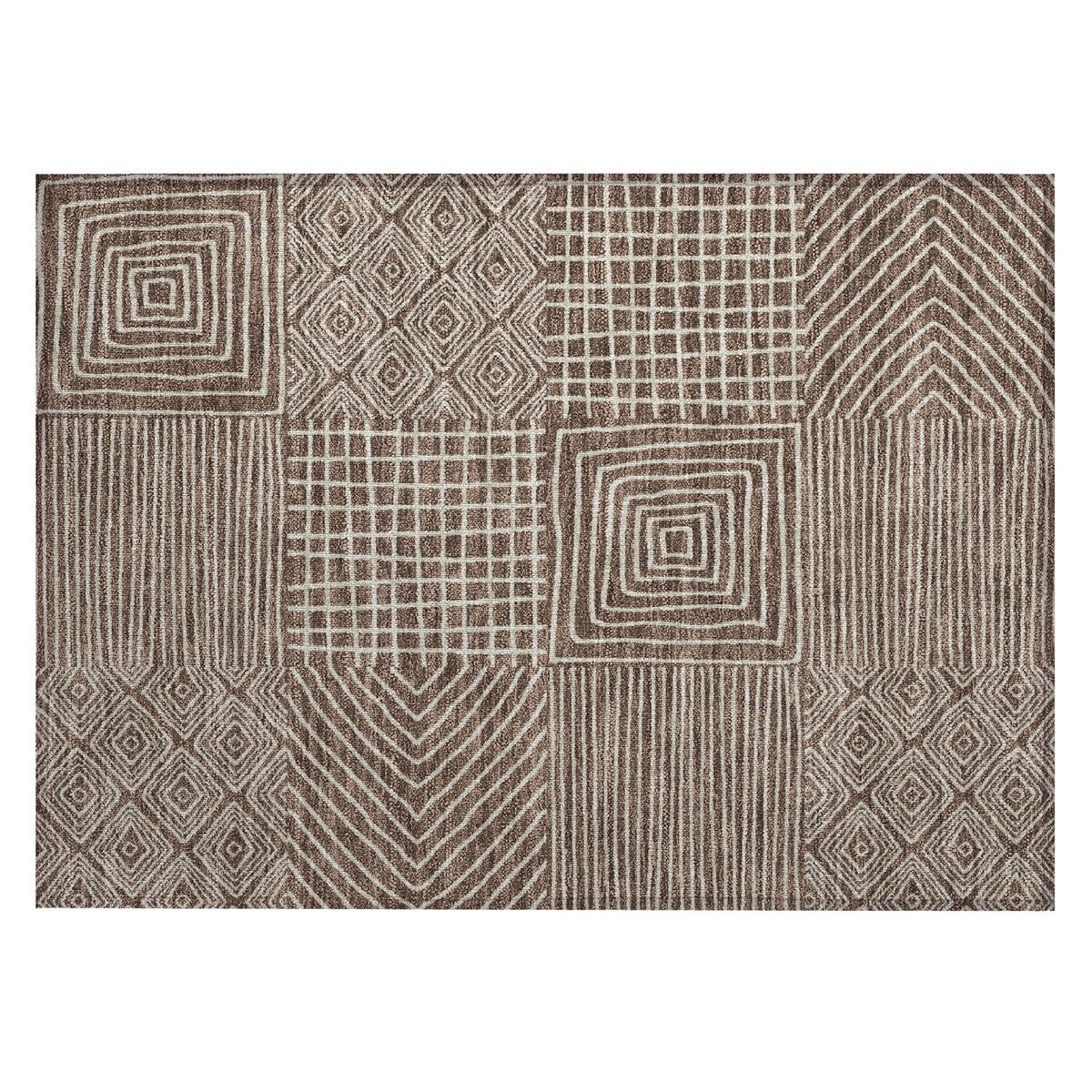 Tapis Chantille moderne en mosaïque lavable en machine pour intérieur/extérieur