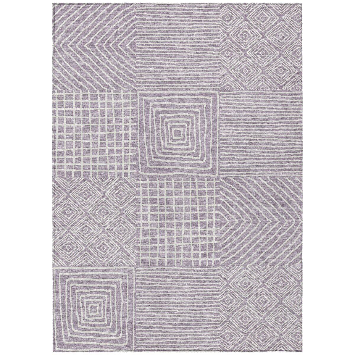 Tapis Chantille moderne en mosaïque lavable en machine pour intérieur/extérieur