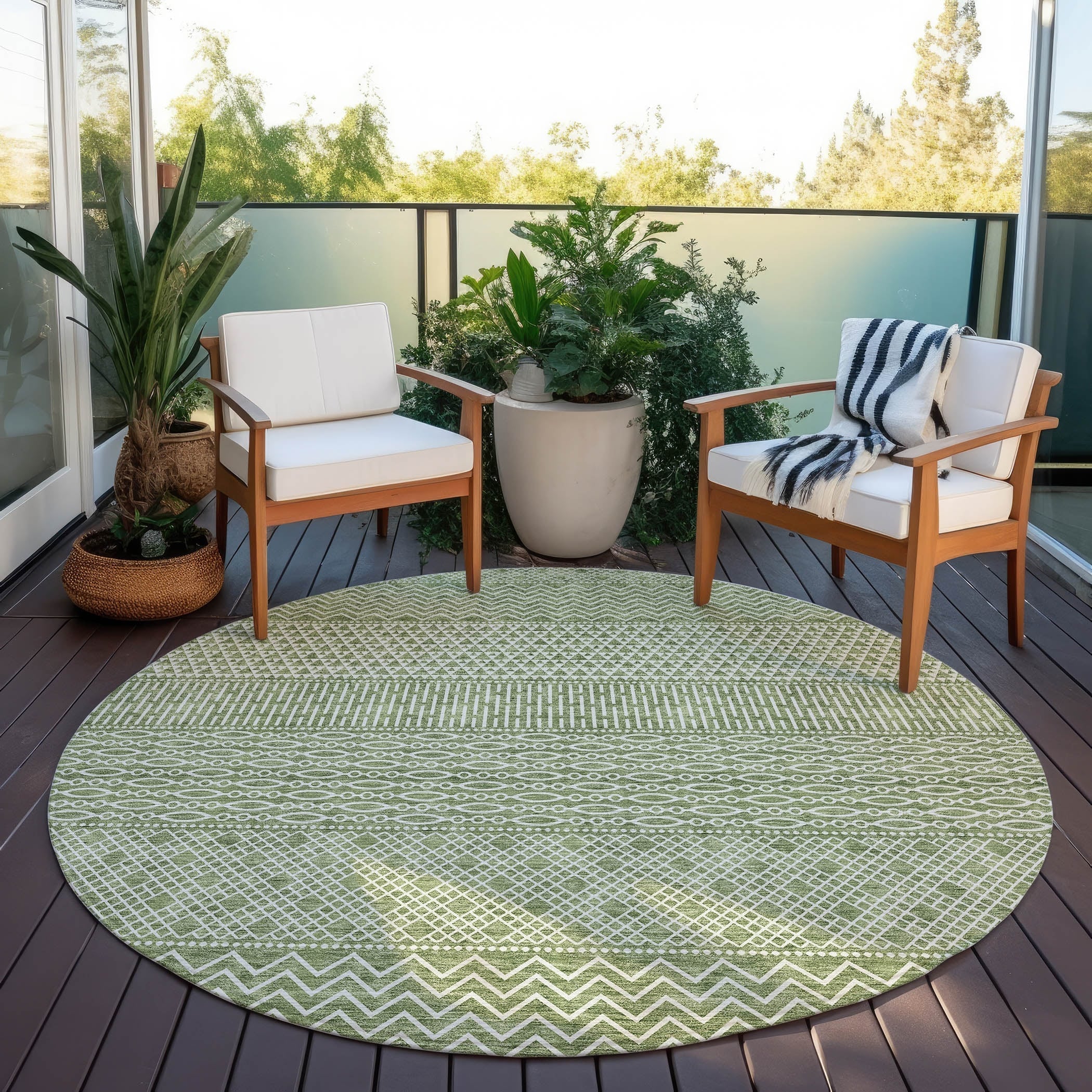 Tapis Chantille moderne à rayures lavable en machine pour intérieur/extérieur
