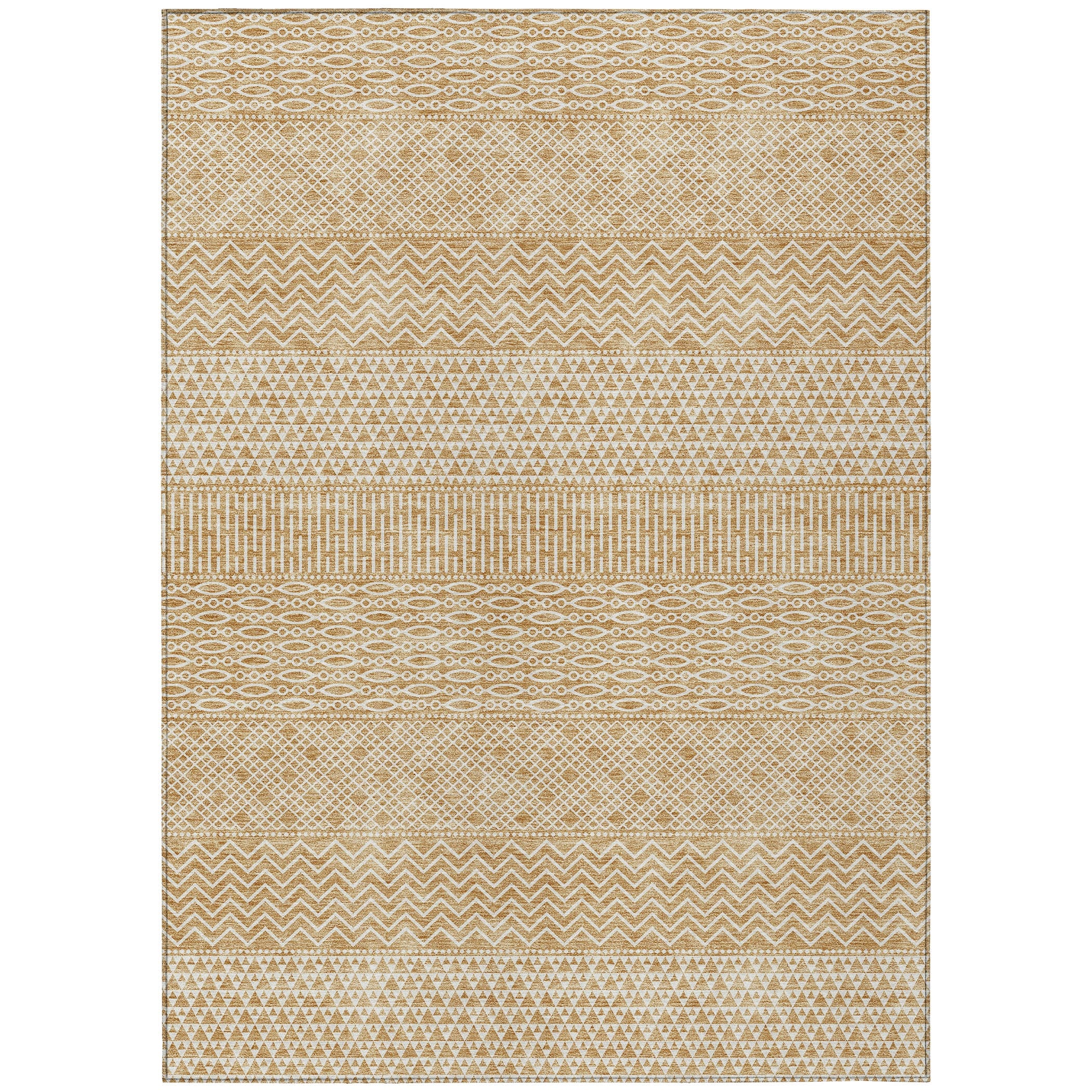 Tapis Chantille moderne à rayures lavable en machine pour intérieur/extérieur